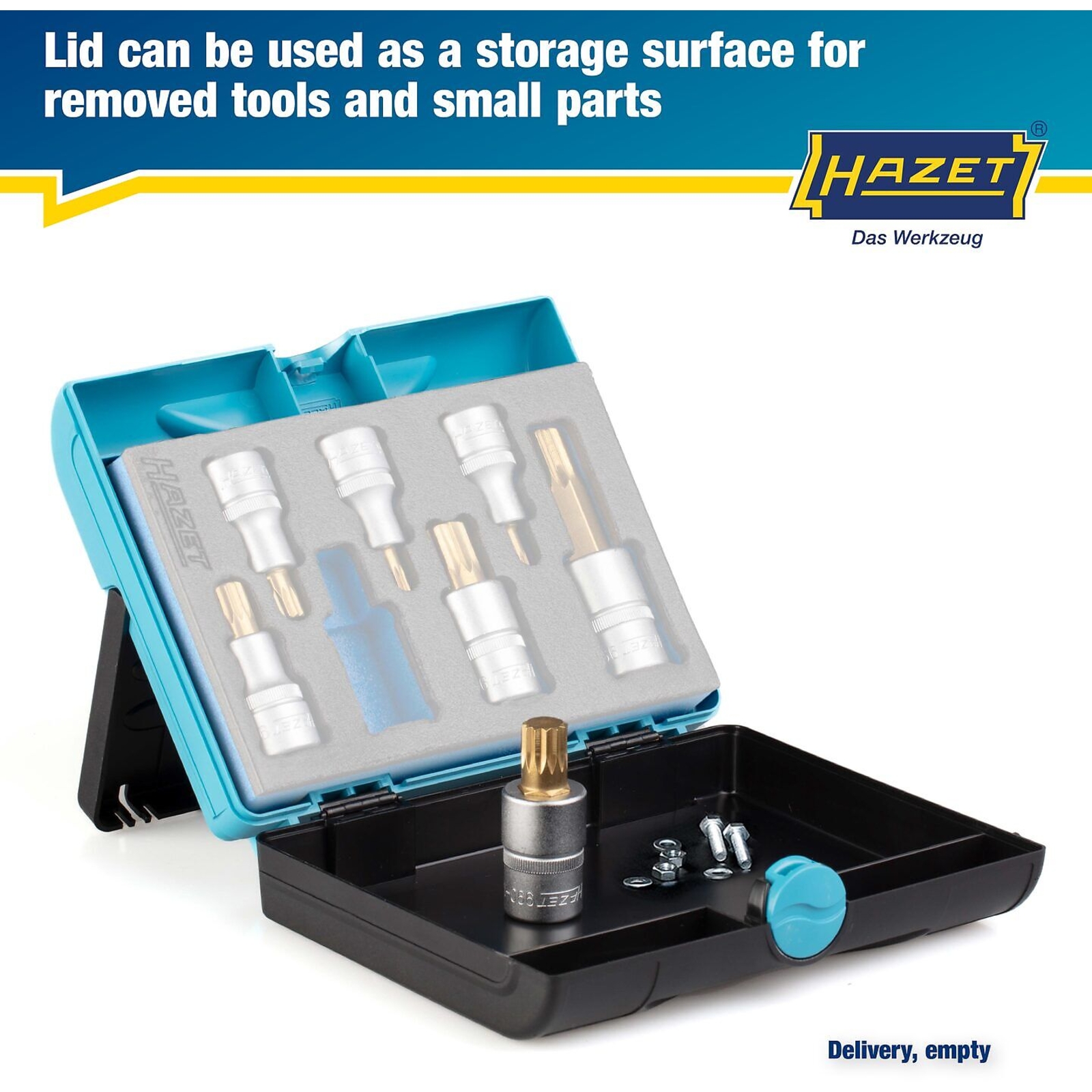 Caisse à outils pour garniture mousse souple 1/9 Safety-Insert-System bleu/noir HAZET - 165-S