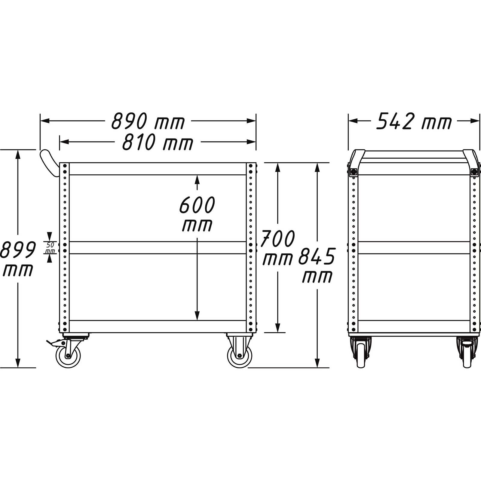Servante d'atelier 890 x 542 x 899 mm capacité 150 kg bleu HAZET HAZET - 167-3