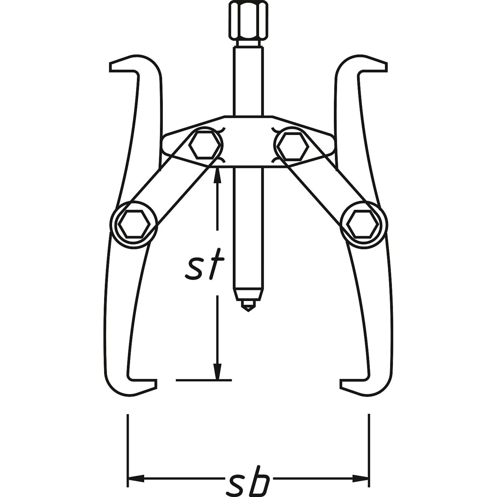 Extracteur universel 2 griffes 5 t profondeur 170 mm HAZET - 1783-22