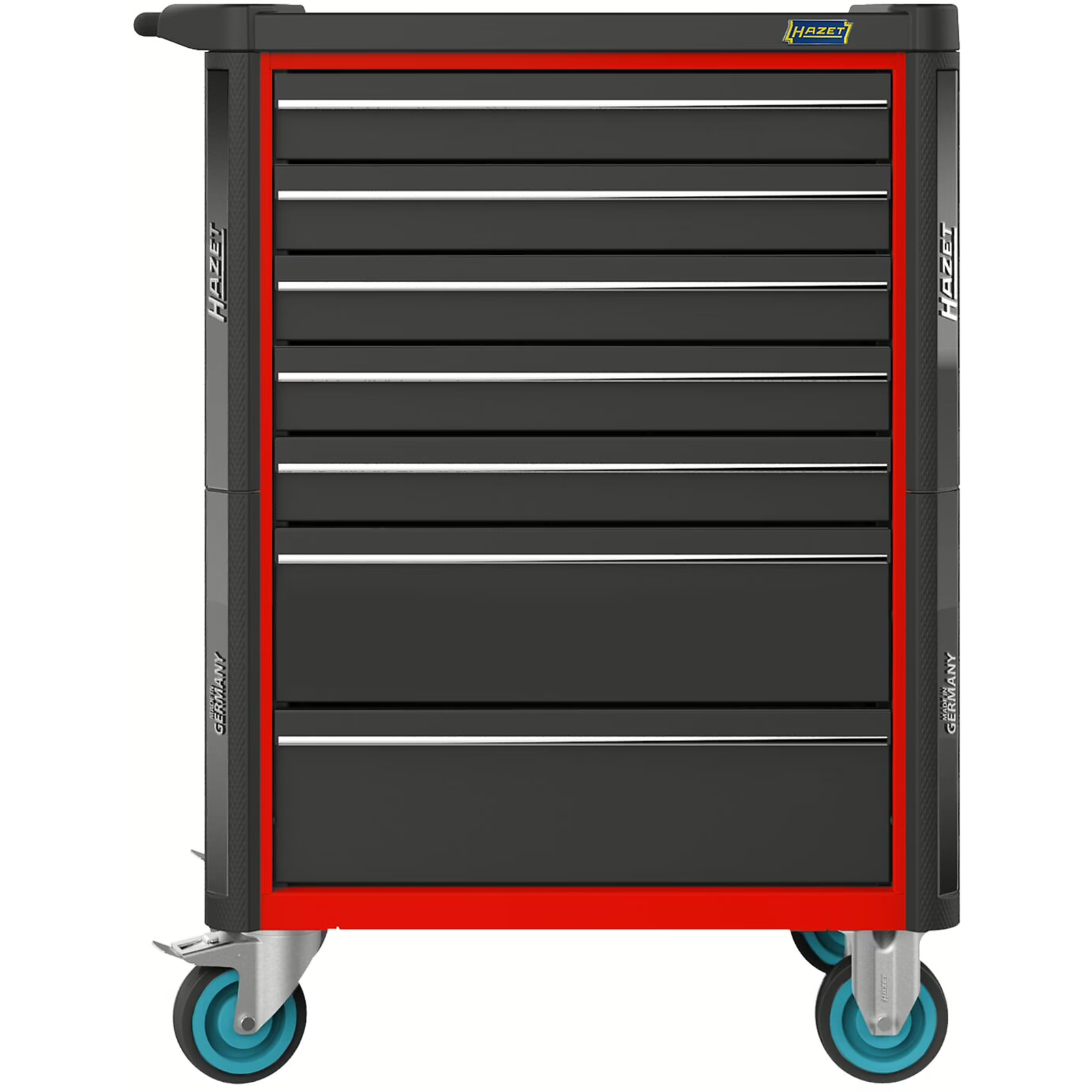 Servante d’atelier 7 tiroirs 785 x 518 mm RAL 3020 avec plan plastique HAZET - 179N-7-RAL3020