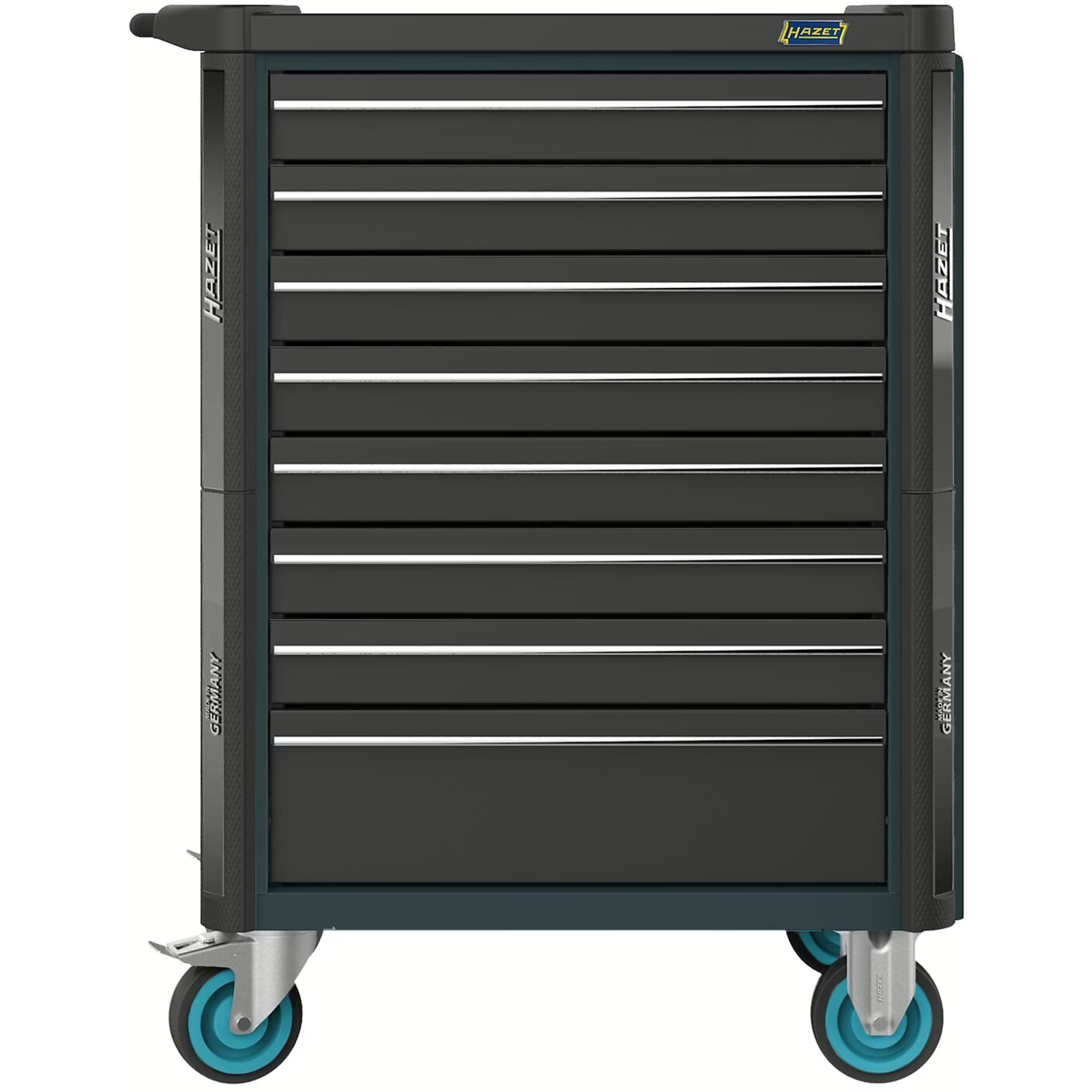 Servante d’atelier 8 tiroirs 785 x 518 mm gris anthracite avec porte verrouillable HAZET - 179NT-8-RAL7016