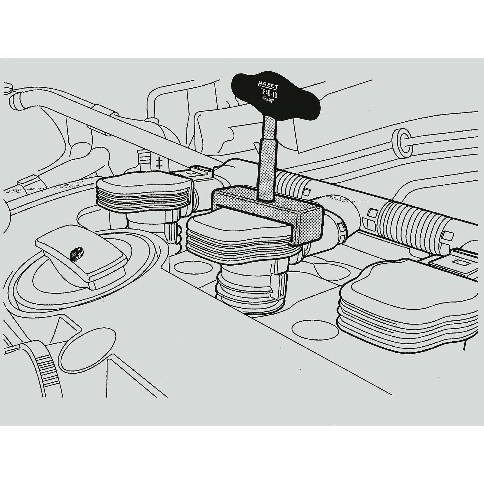 Extracteur bobine d'allumage 102 mm manche en T plastique HAZET - 1849-10