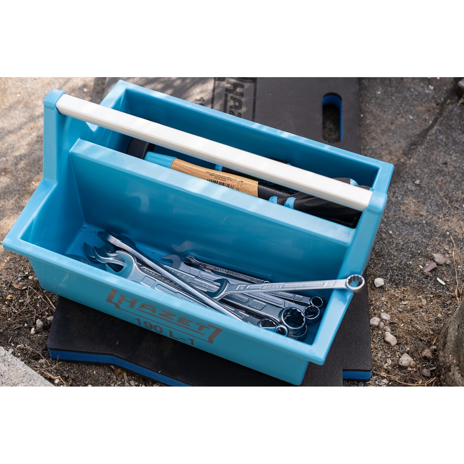 Bac à outils plastique 396 x 294 x 215 mm manche aluminium bleu HAZET HAZET - 190L-1