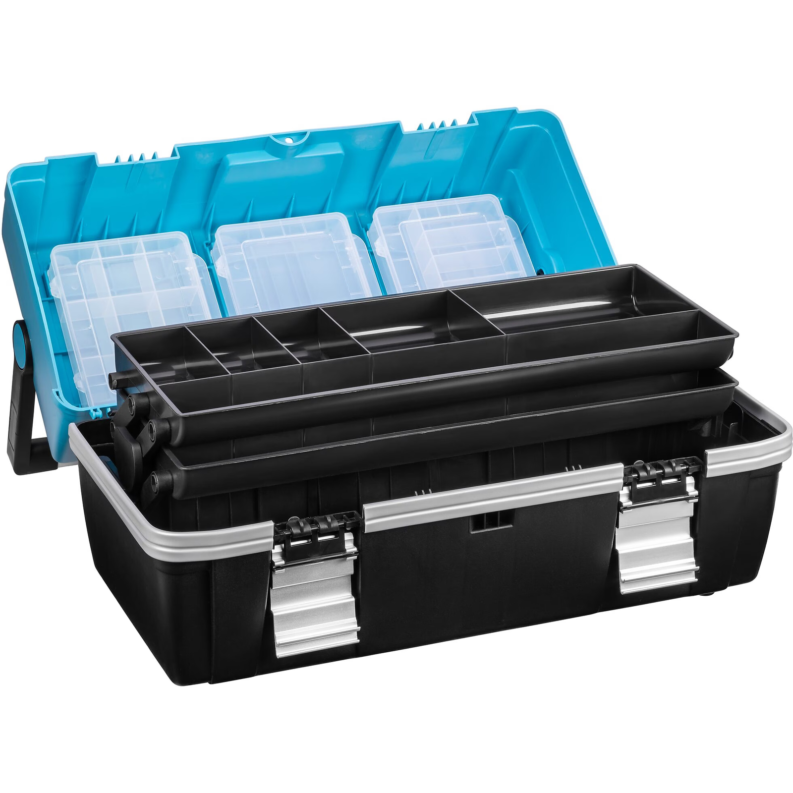 Caisse à outils plastique 550 x 250 x 270 mm avec 3 boîtes amovibles HAZET - 190L-3