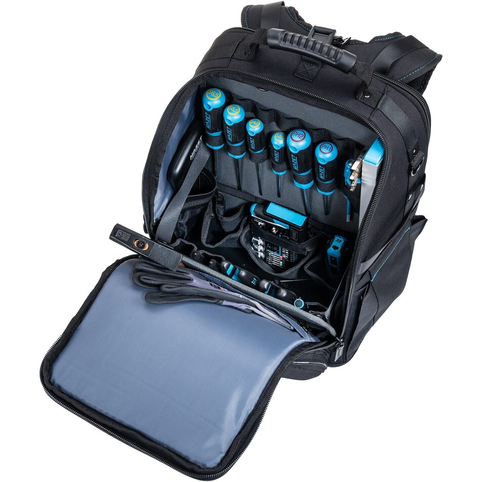 Sac à dos pour outils 56 pièces avec compartiments et panneau amovible HAZET - 191R-1/56