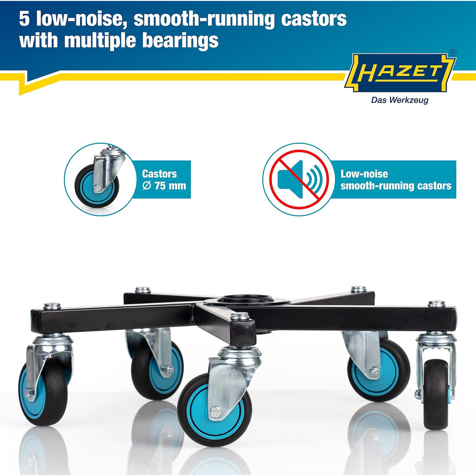 Siège de travail réglable 430-550 mm coussin 350 mm avec porte-outils HAZET - 195N-4