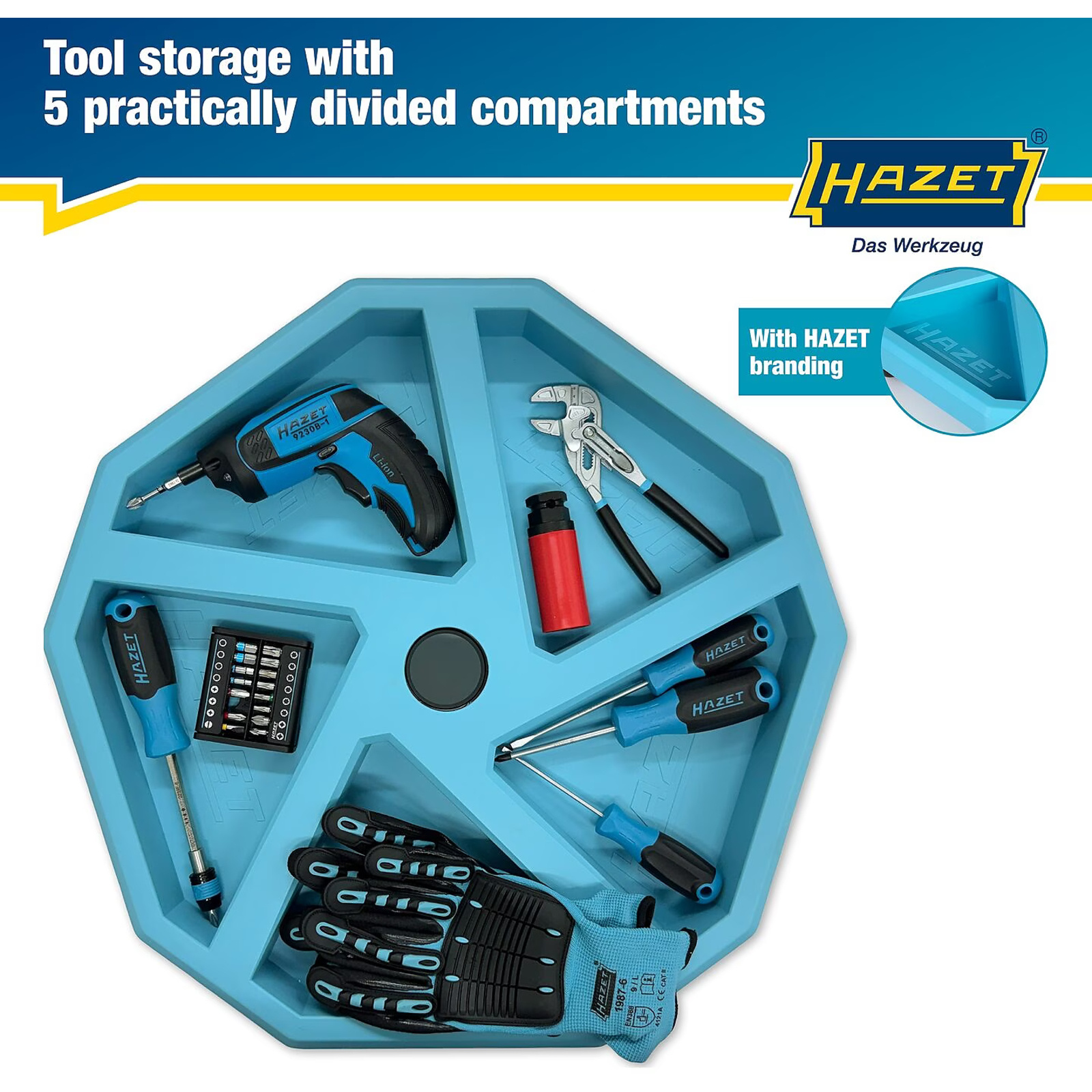 Siège de travail réglable 430-550 mm coussin 350 mm avec porte-outils HAZET - 195N-4