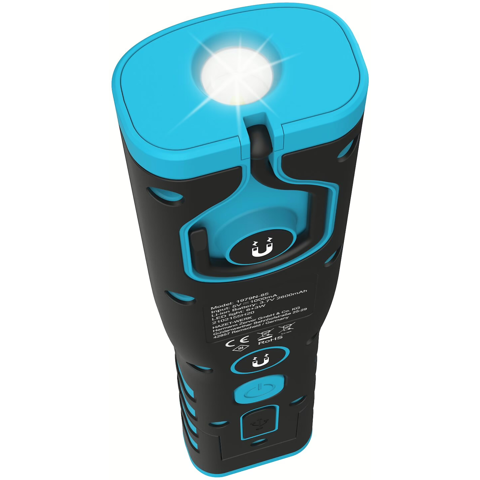 Lampe LED rechargeable 255 x 55 x 35 mm câble USB-C IP65 IK09 HAZET - 1979N-85
