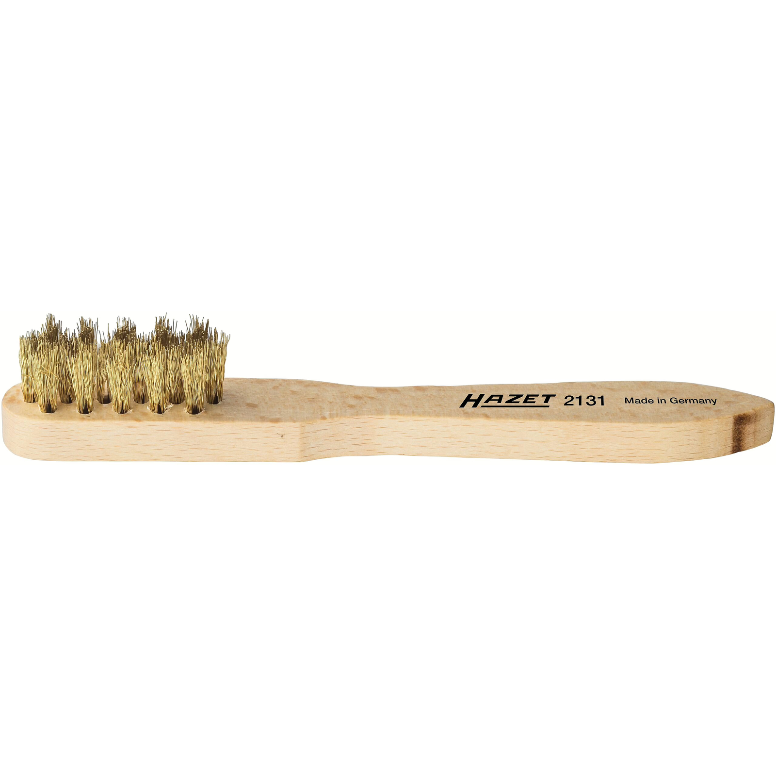Brosse à bougies 150 mm fil laiton 3 rangées manche bois HAZET - 2131