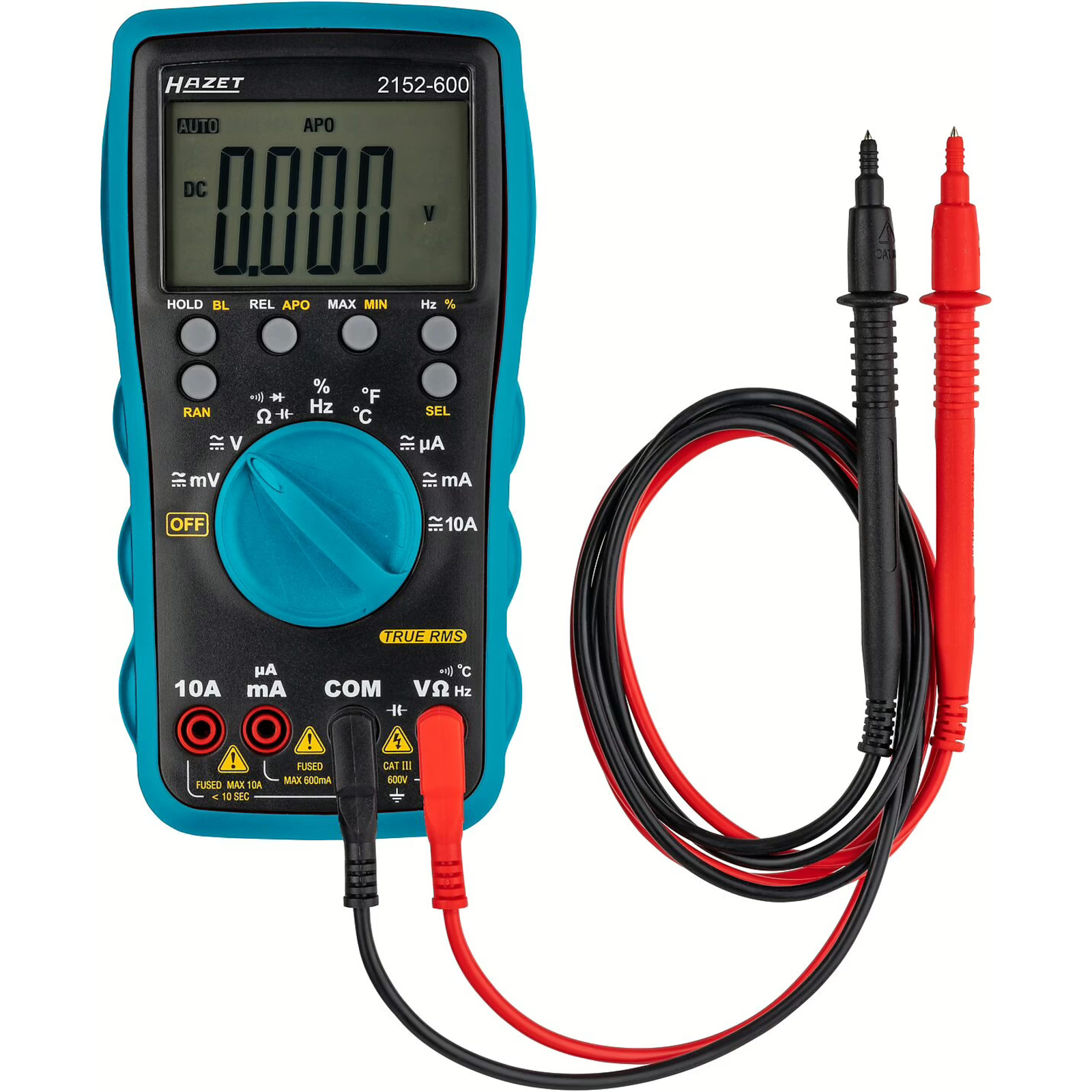 Multimètre mesure tension résistance fréquence capacité température avec sonde HAZET - 2152-600