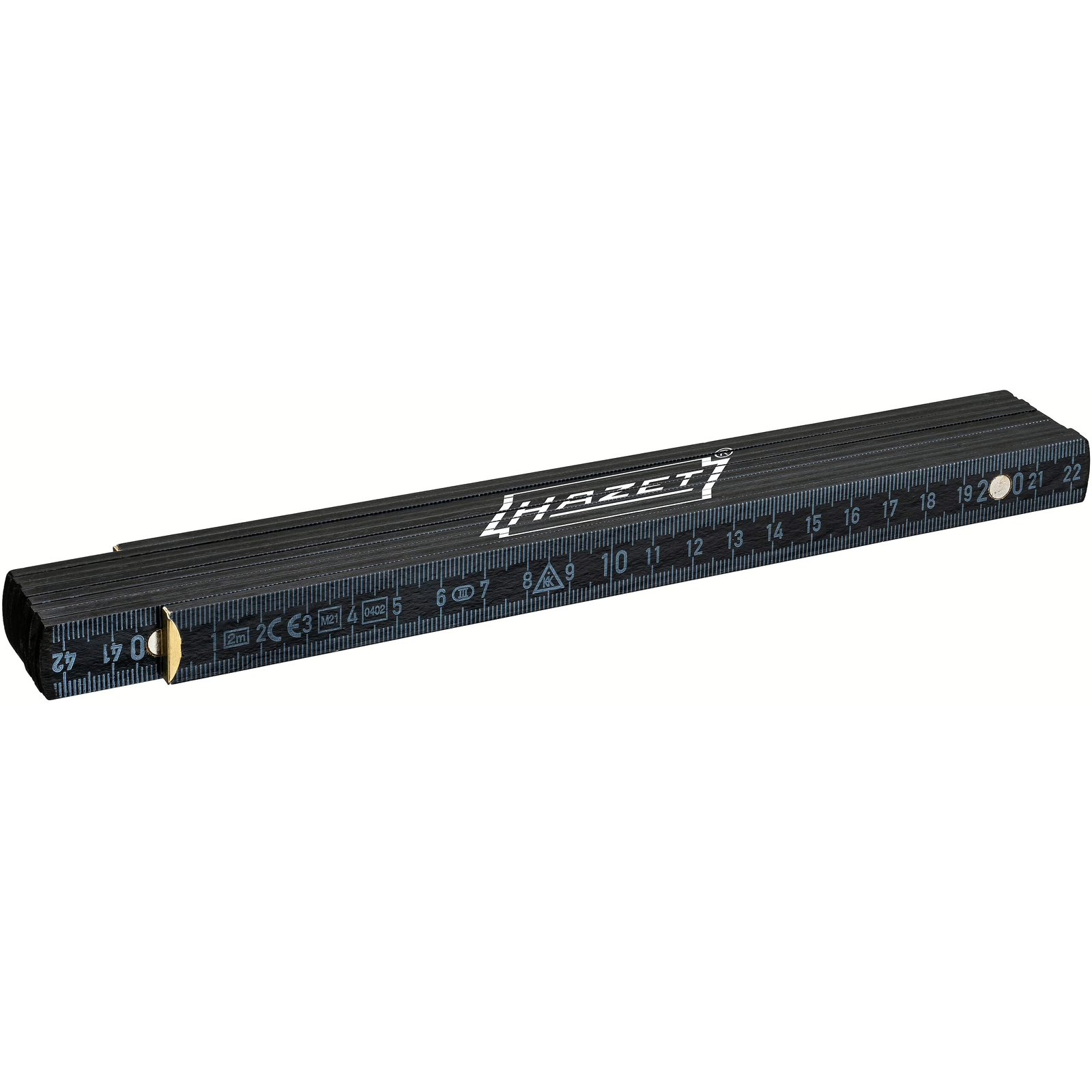 Mètre pliant 2000 mm bois de hêtre verni 10 segments classe CE III HAZET - 2154-200