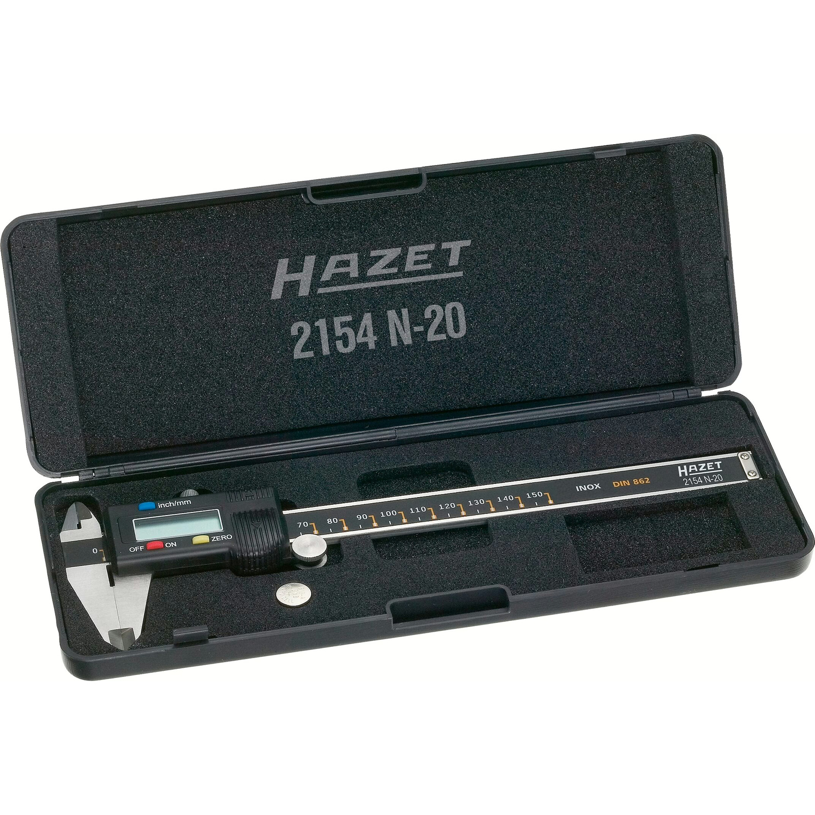 Pied à coulisse numérique 234 mm avec batterie et coffret plastique HAZET - 2154N-20