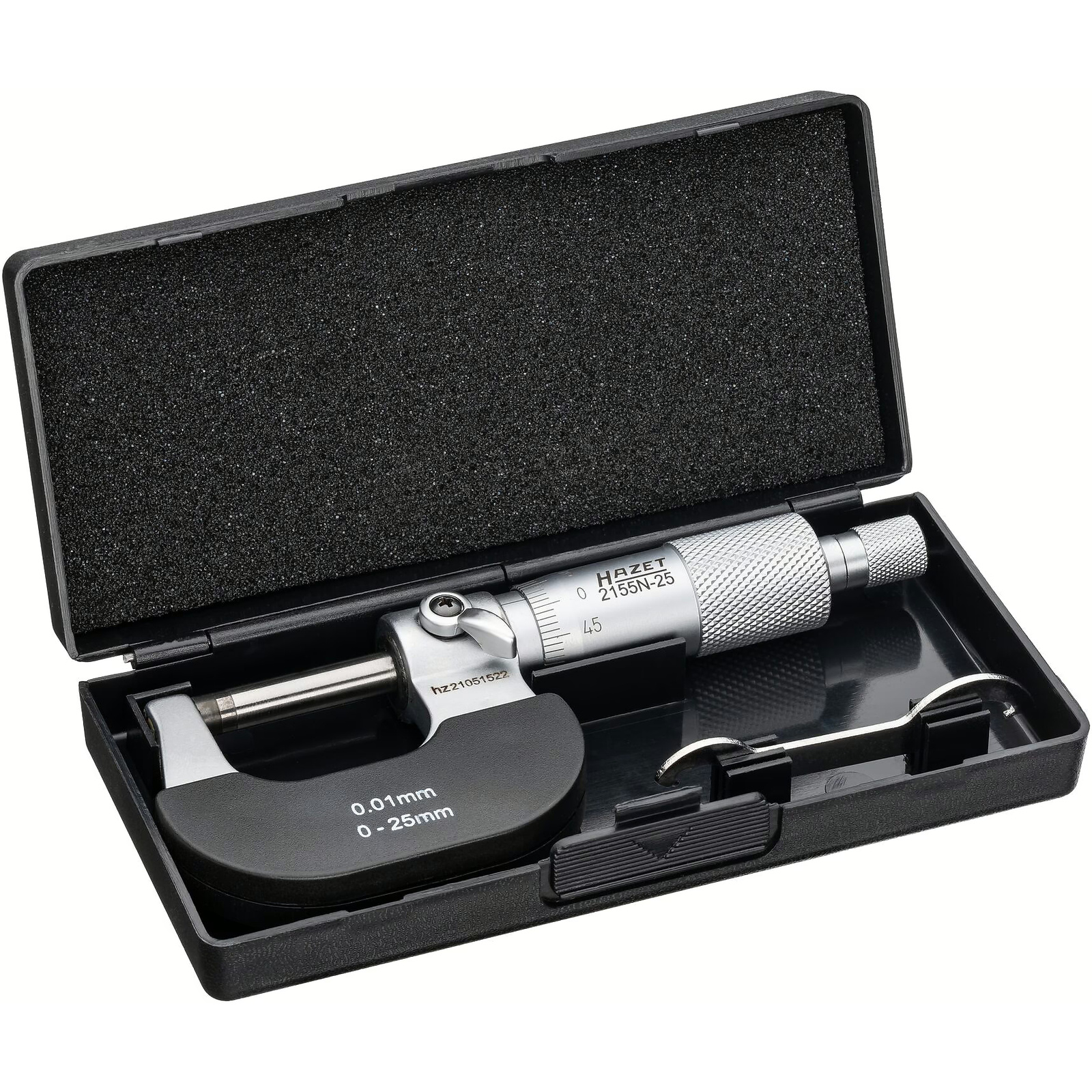 Micromètre de précision 0-25 mm avec coffret en bois HAZET - 2155N-25