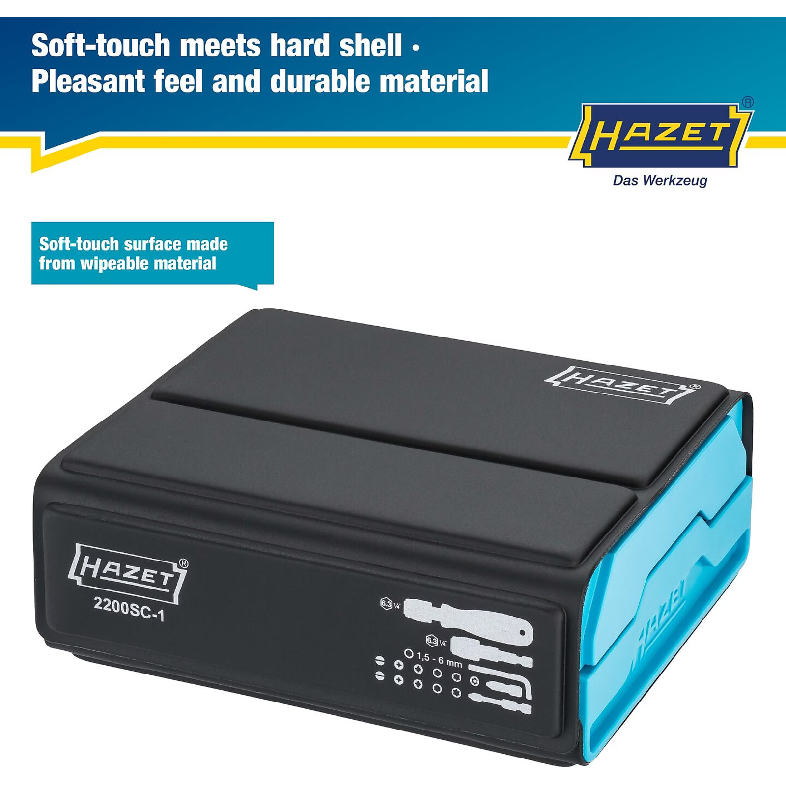 Jeu d'embouts tournevis 69 pièces 25/50 mm profils variés SmartCase HAZET - 2200SC-1