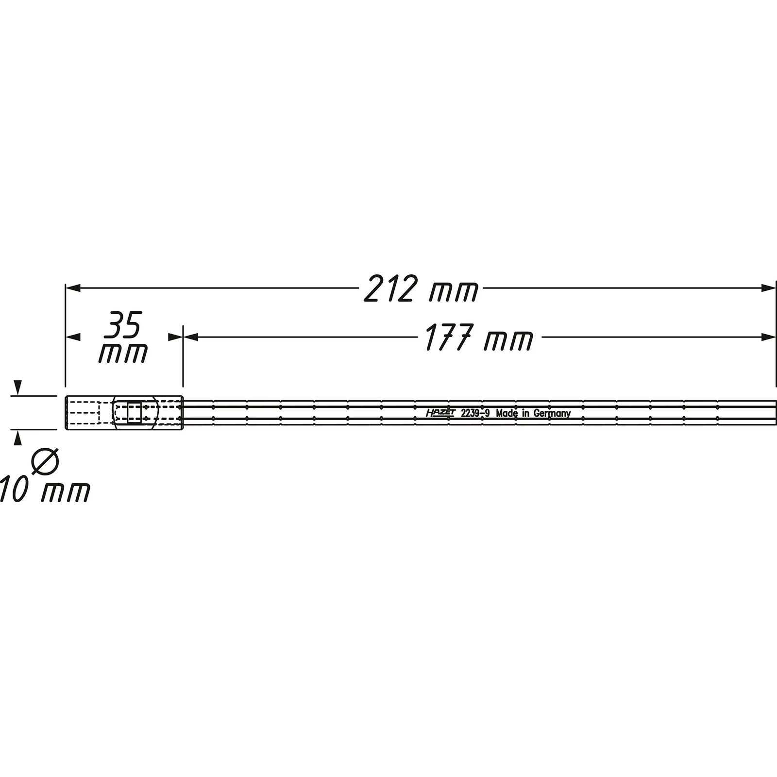 Rallonge porte-embouts hexagone 1/4