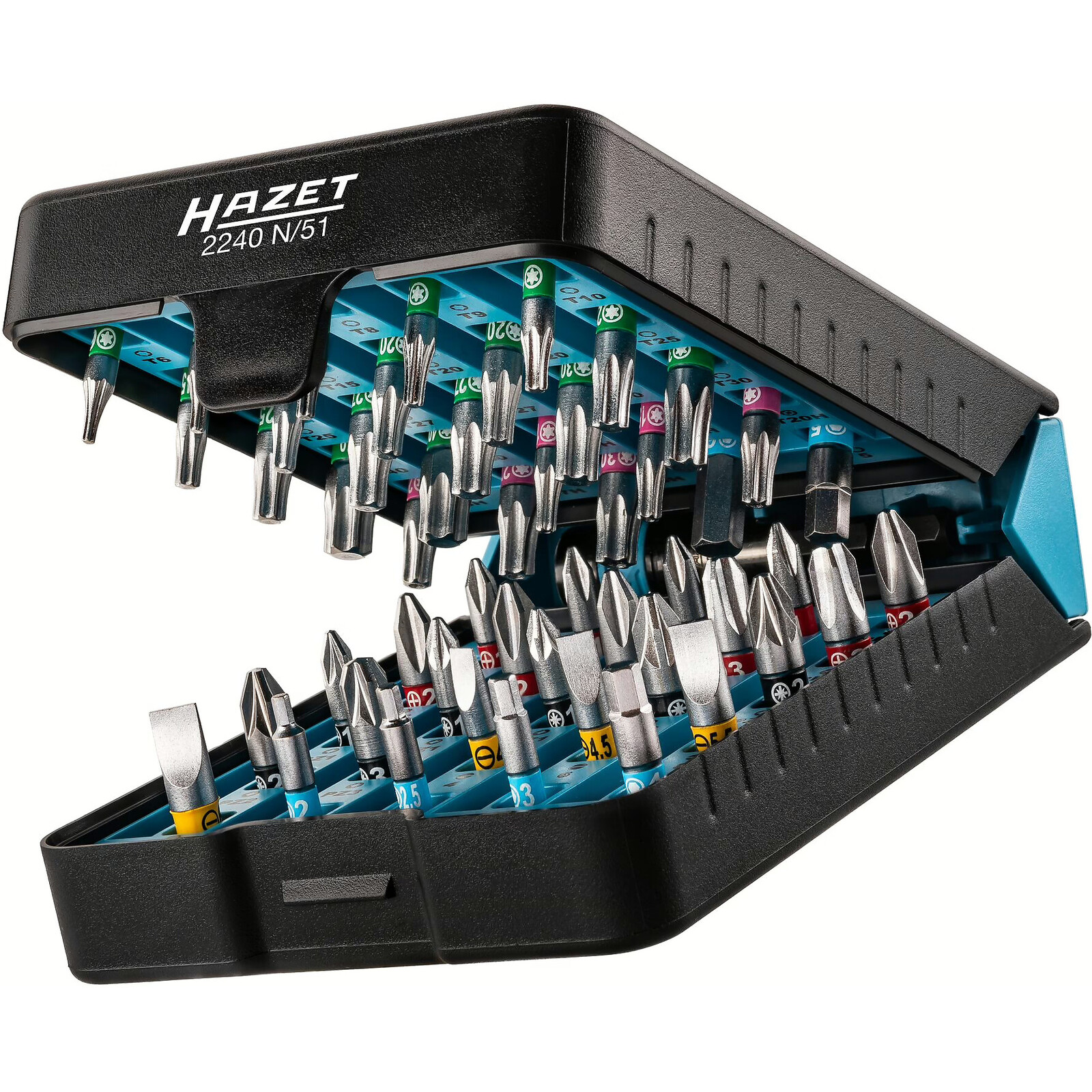 Jeu d'embouts-tournevis 51 pièces profils Pozidriv Phillips Torx six pans HAZET - 2240N/51
