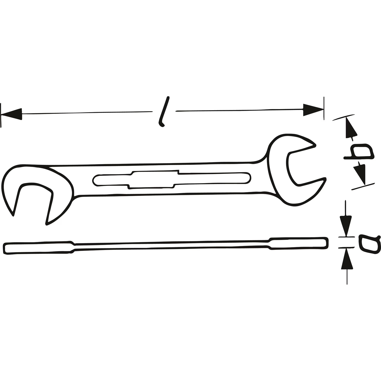 Clé à fourche double profil extérieur 6 pans 4 mm chromée HAZET - 440-4