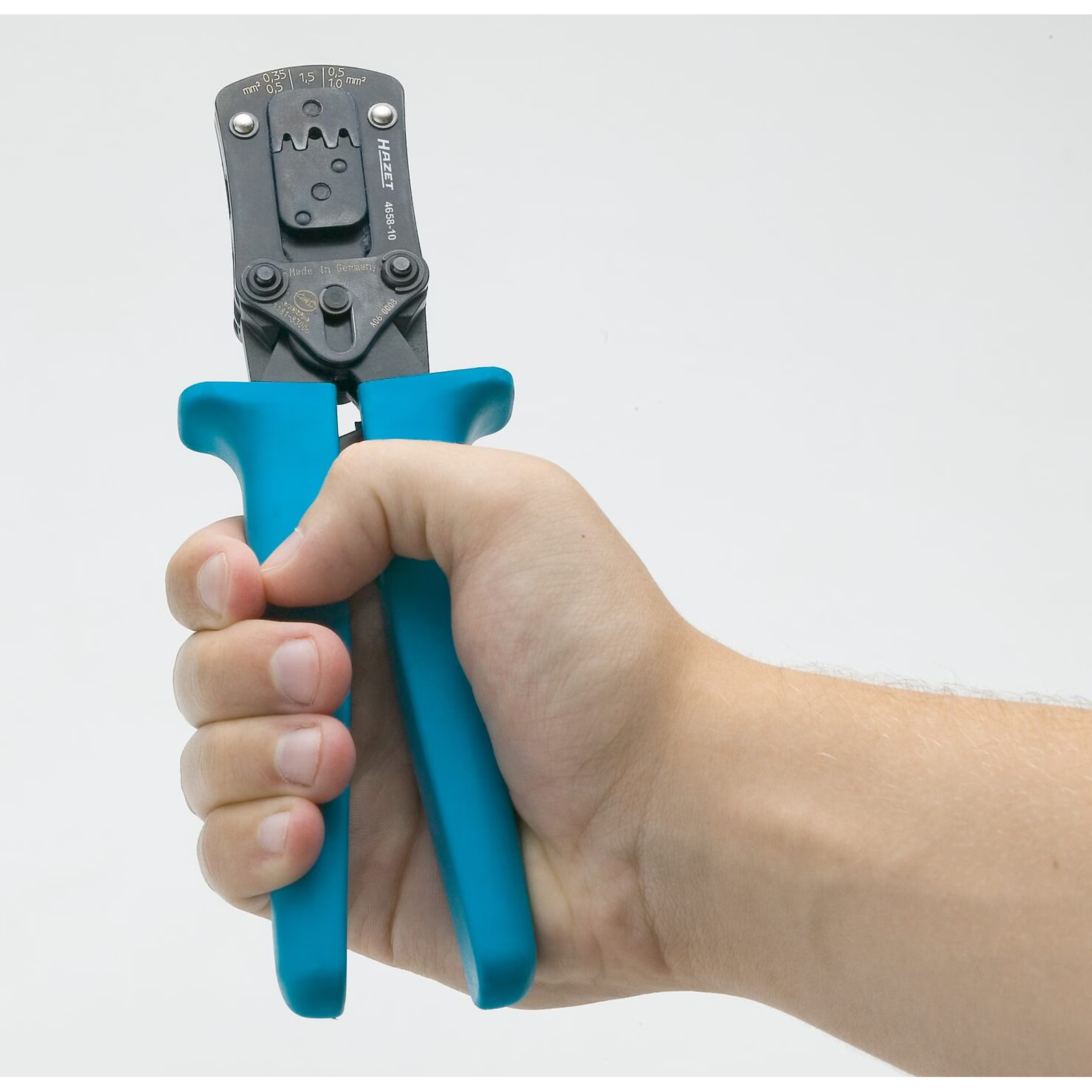 Pince à sertir 150 mm pour cosses et câbles non isolés avec tête de rechange HAZET - 4658-10