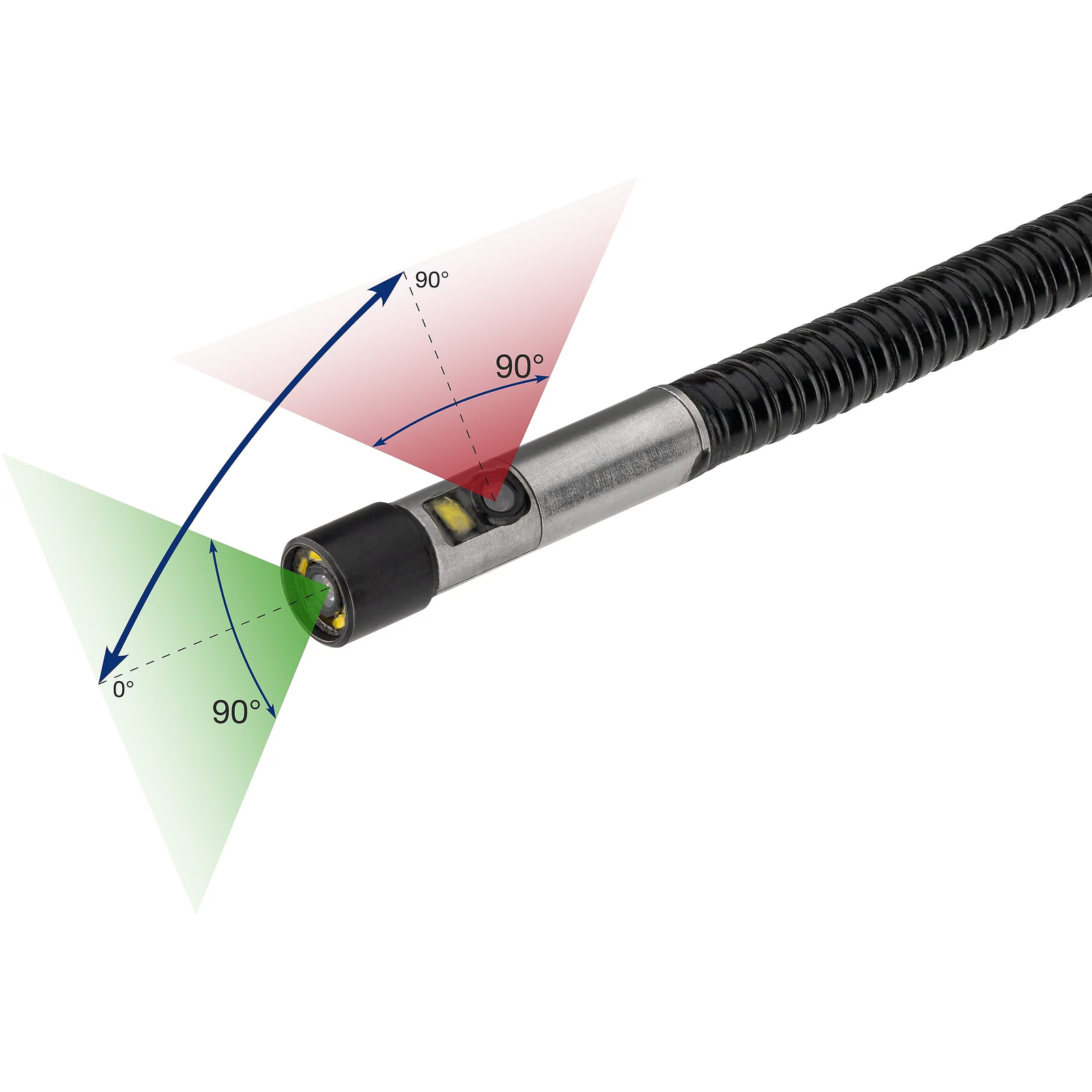Sonde inspection HD 4,9 mm caméras frontale et latérale USB-C IP67 HAZET - 4812-11FS