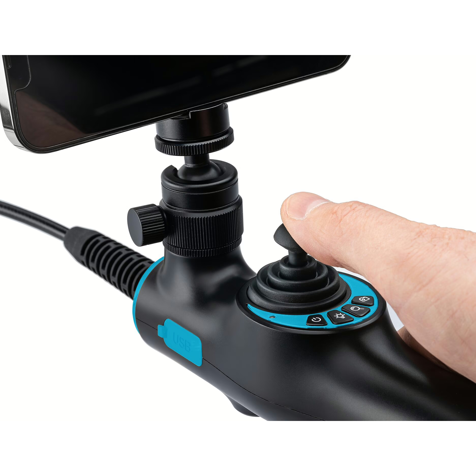 Jeu vidéo-endoscope HD sonde articulée 360° Ø 3,9 mm 5 pièces avec batterie Li-Ion HAZET - 4812-24/4AF