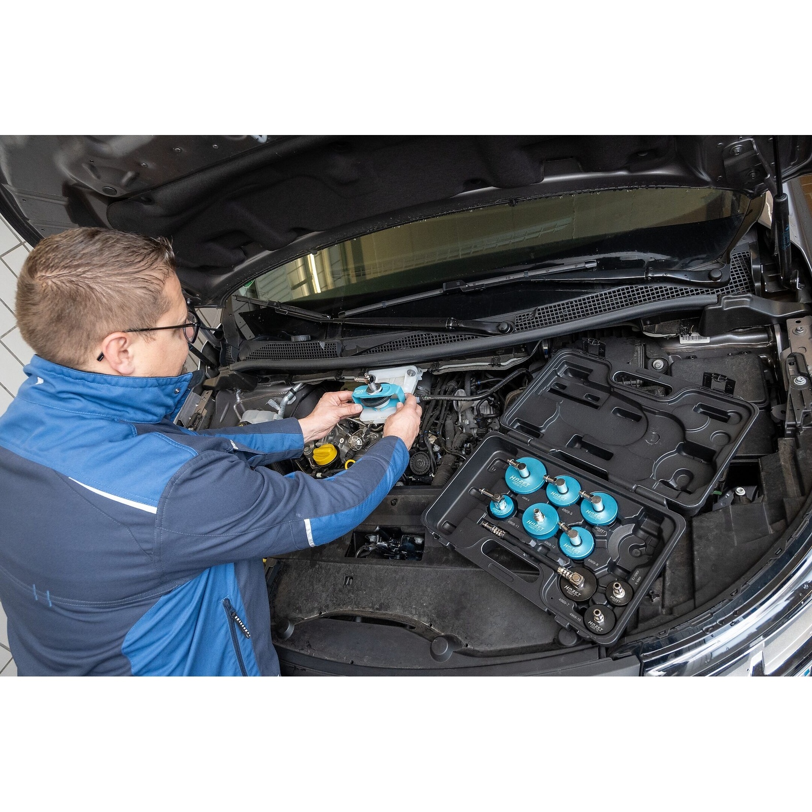 Adaptateur de purge d'air de freins 10 pièces avec raccord pivotant 360° HAZET - 4969-3/10