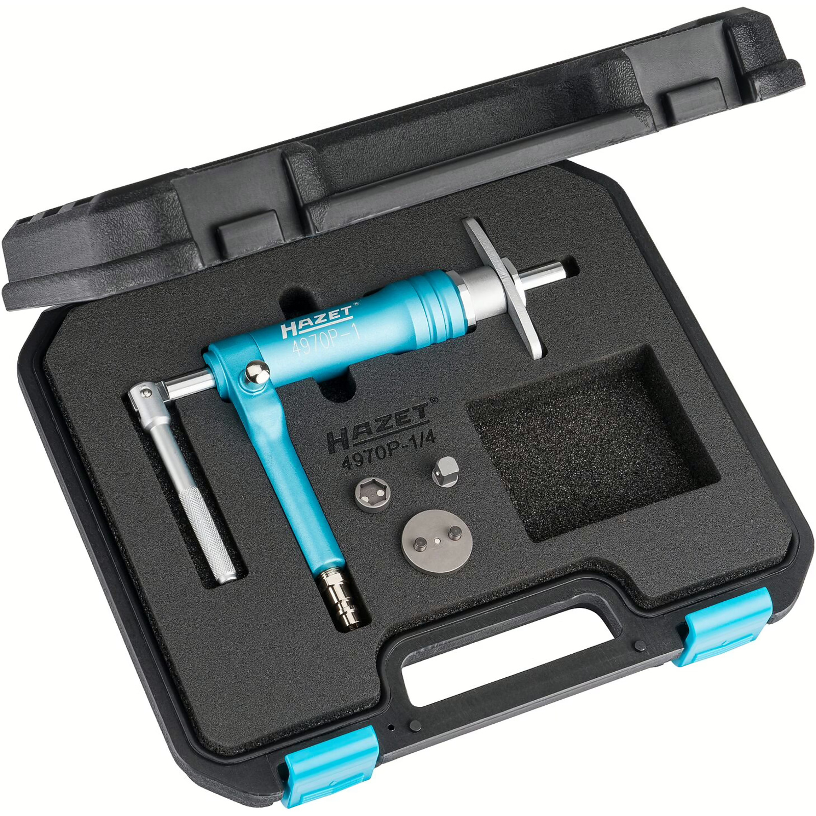 Jeu d'outils pneumatique 4 pièces pour pistons de freins MINI BMW jusqu'à X7 avec adaptateurs HAZET - 4970P-1/4