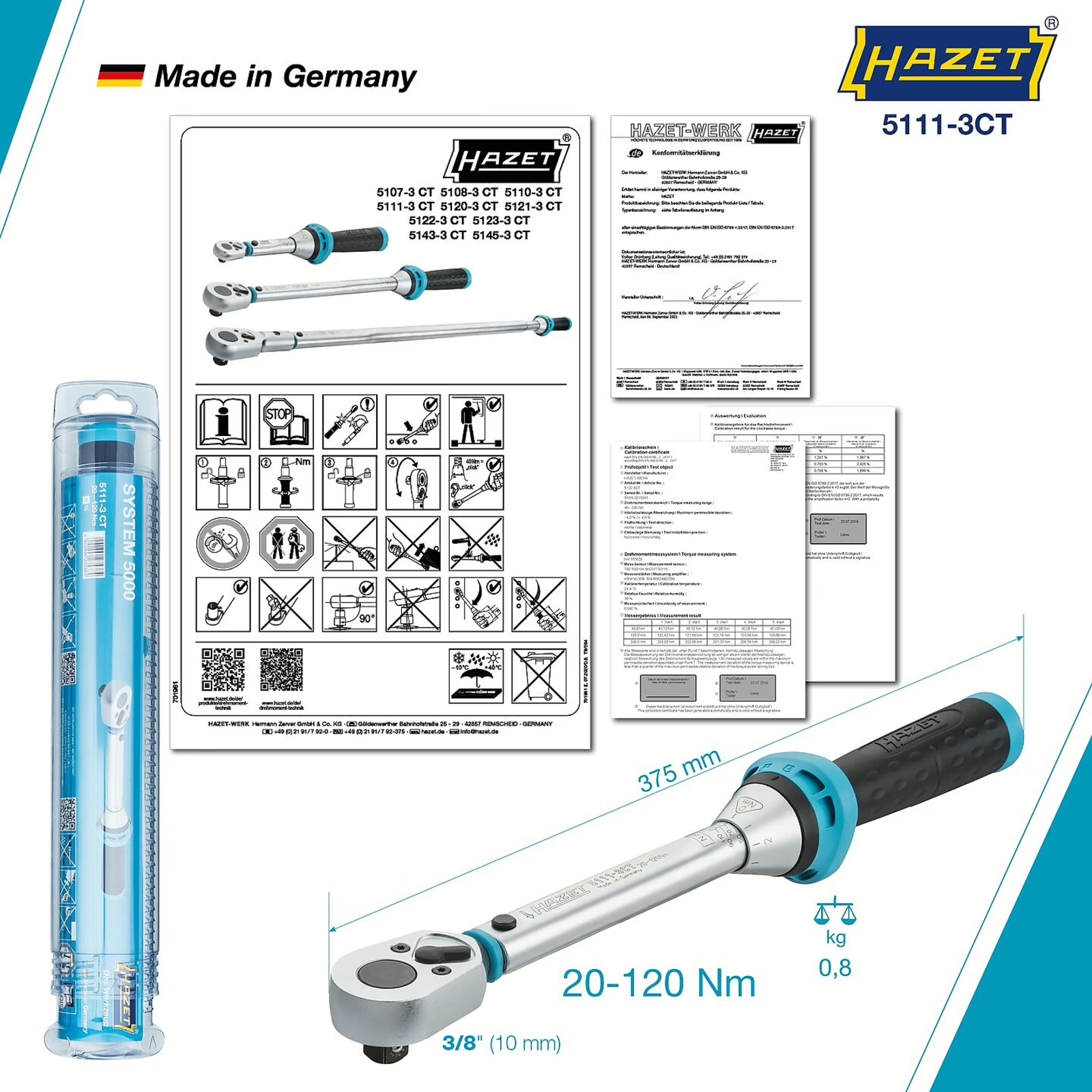 Clé dynamométrique 20-120 Nm précision 3 % carré massif 1/2