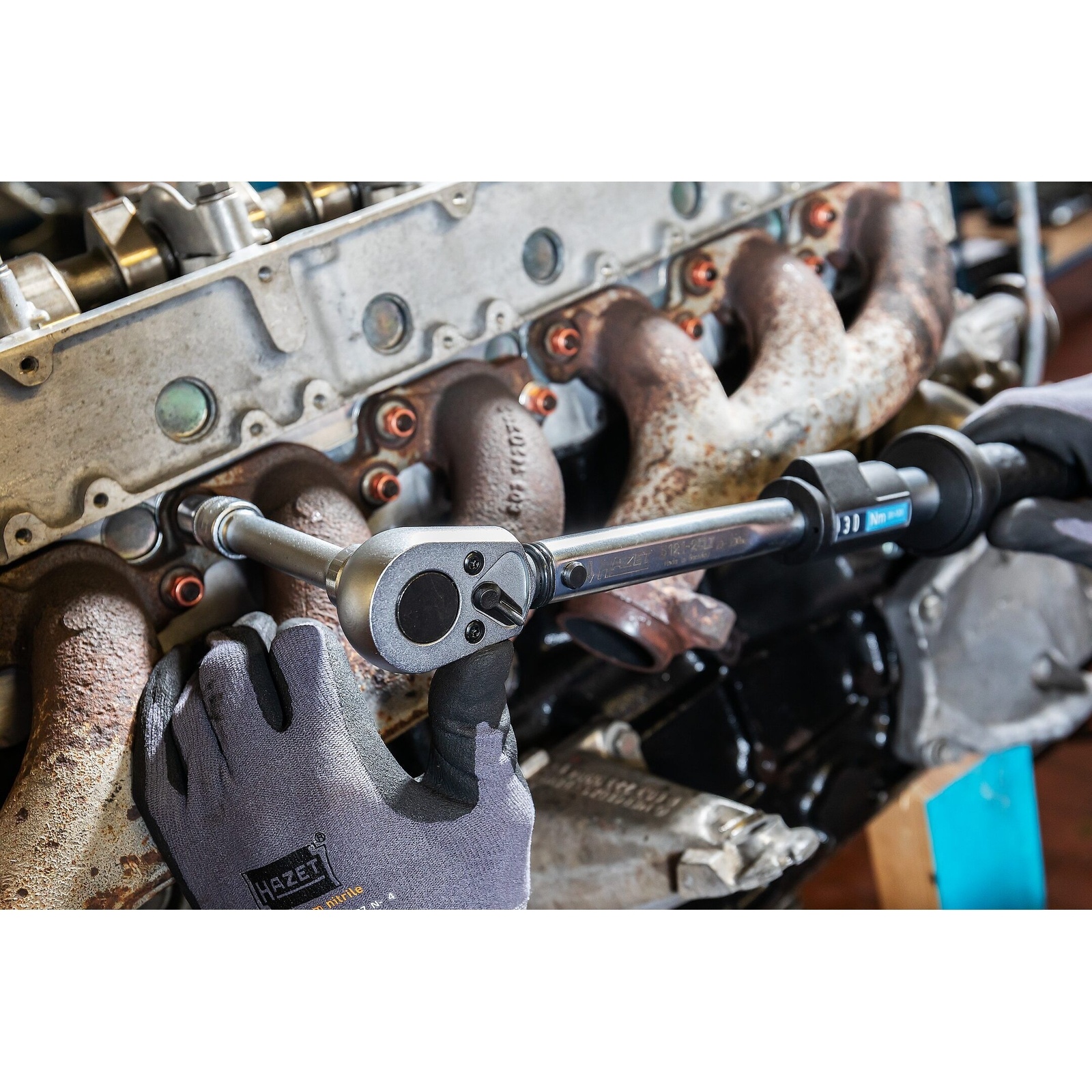 Clé dynamométrique 20-120 Nm carré massif 435 mm précision 4% HAZET - 5121-2CLT
