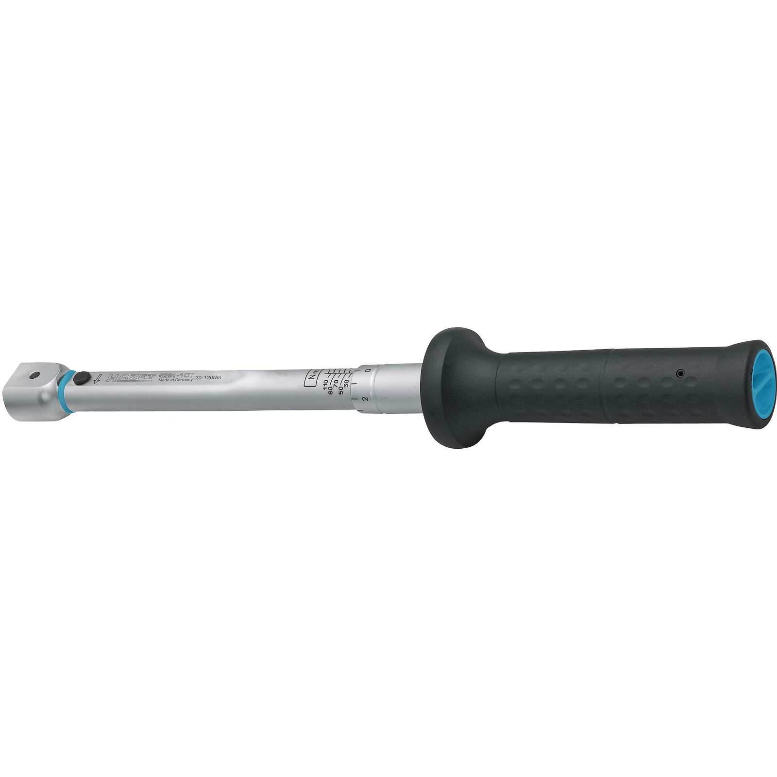 Clé dynamométrique 20-120 Nm carré femelle 14 x 18 précision 2 % avec certificat HAZET - 6291-1CT