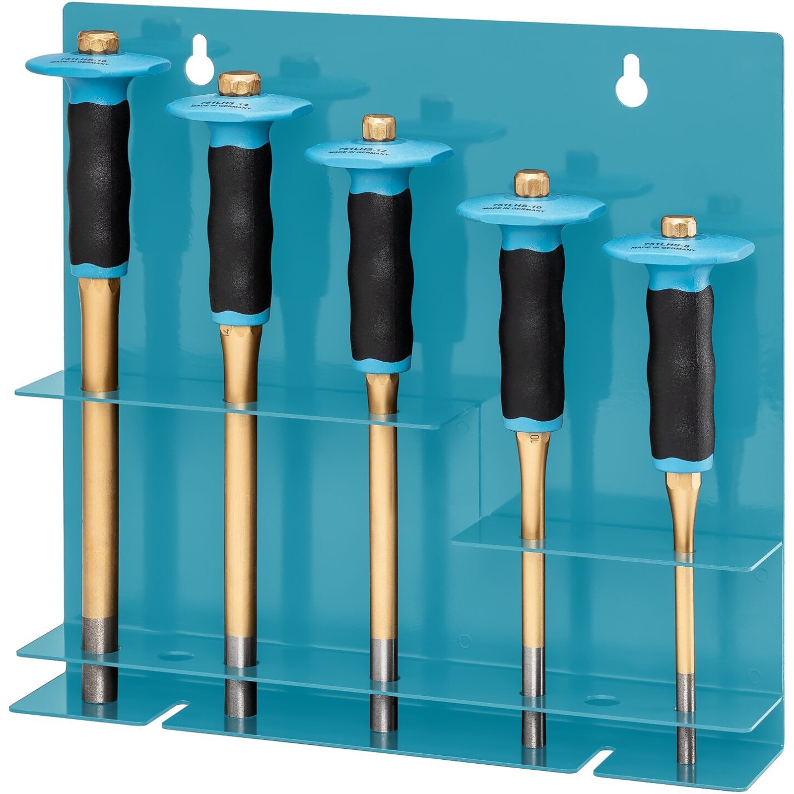 Jeu de chasse-goupilles forme longue 5 pièces manche bimatière avec protège-mains HAZET - 751LHS/5