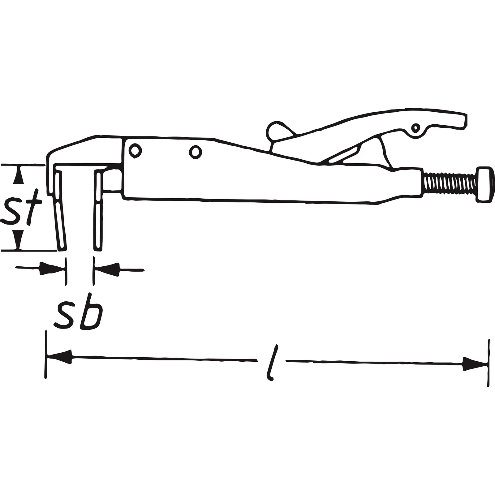 Pince-étau capacité de serrage 15 mm nickelée brillante 205 mm HAZET - 752-2