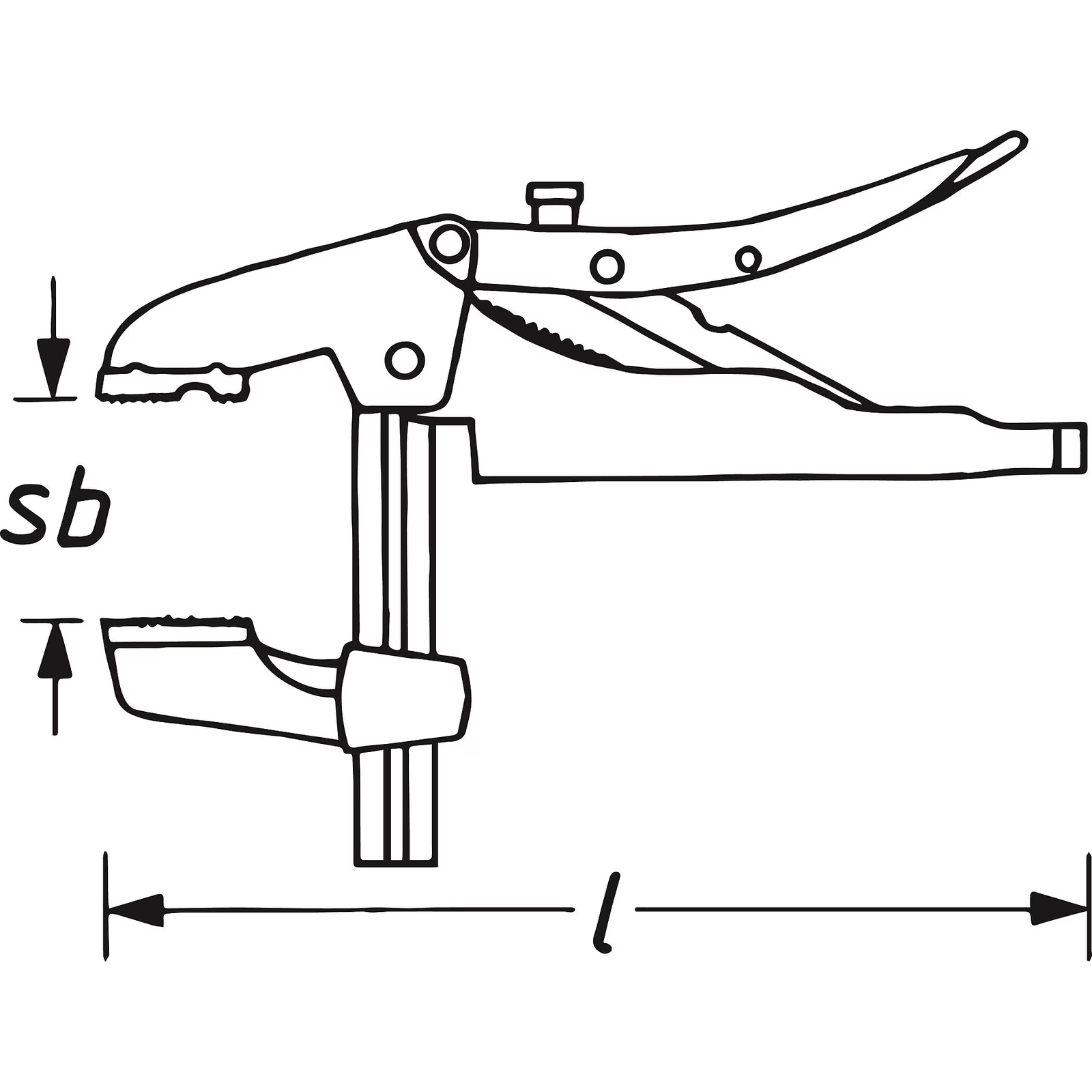 Pince-étau capacité serrage 200 mm nickelée HAZET - 753-2