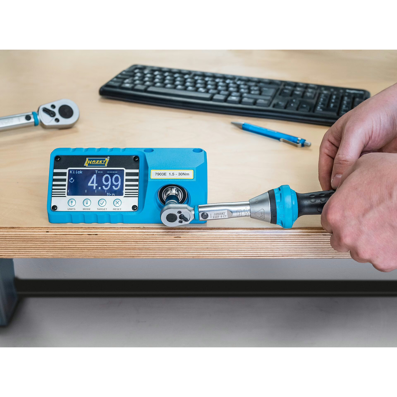 Appareil de contrôle de couple électronique 1,5–30 Nm avec adaptateur HAZET - 7903E