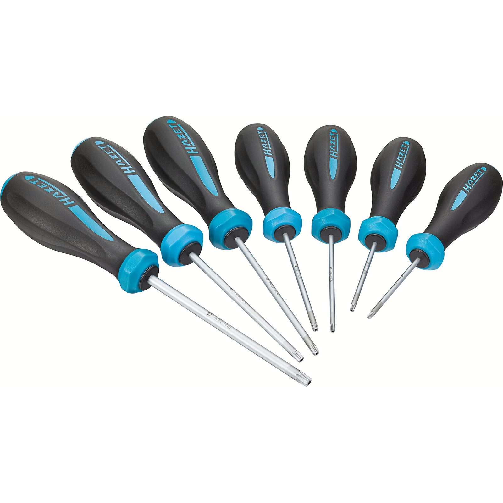 Jeu de tournevis TORX tamper résistant 7 pièces T8H–T30H manche antidérapant HAZET - 802TH/7