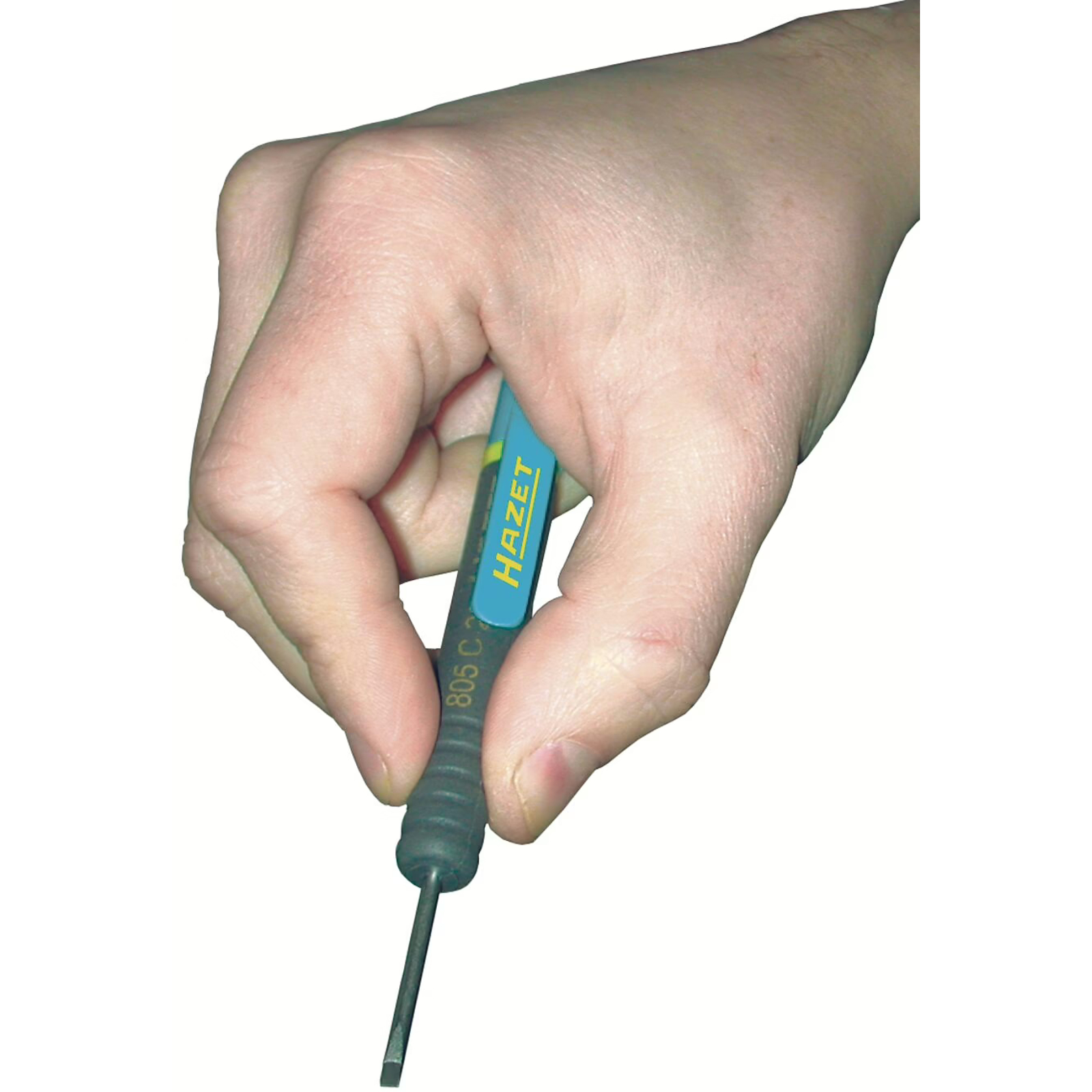 Tournevis à fente 0,4 x 2,5 mm avec agrafe orientable manche plastique HAZET - 805C-25