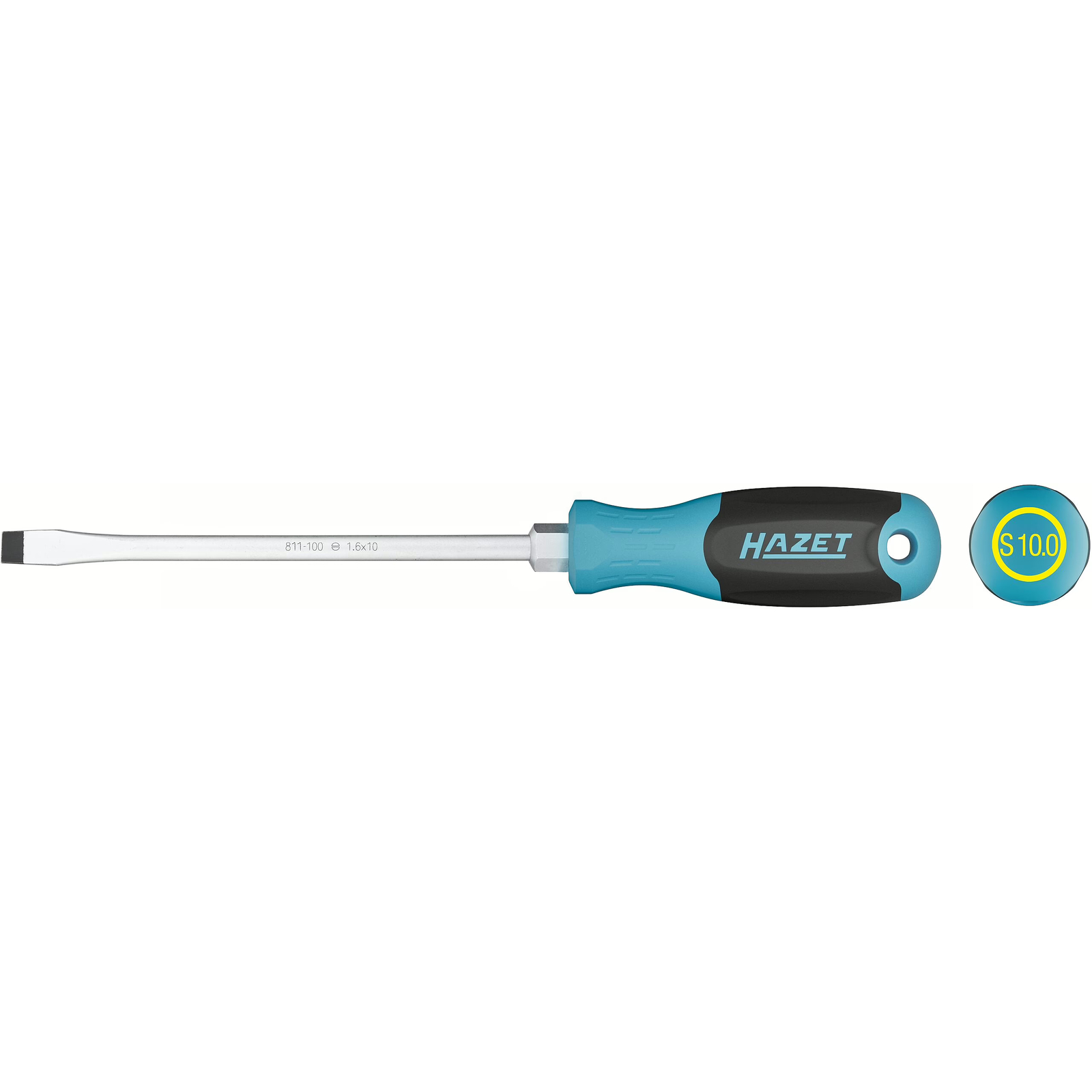Tournevis à lame ronde fente 1,6 x 10 mm manche 3 composants antidérapant HAZET - 811-100