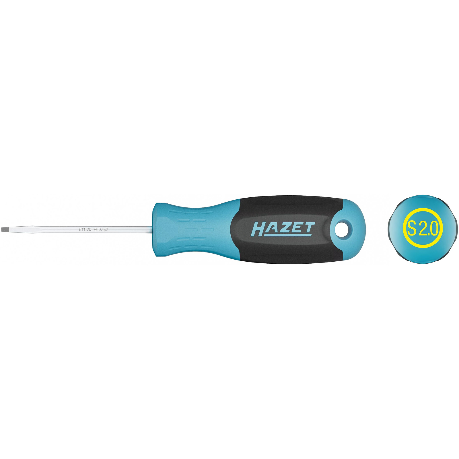 Tournevis fente lame ronde 0,4 x 2 mm manche 3 composants antidérapant HAZET - 811-20