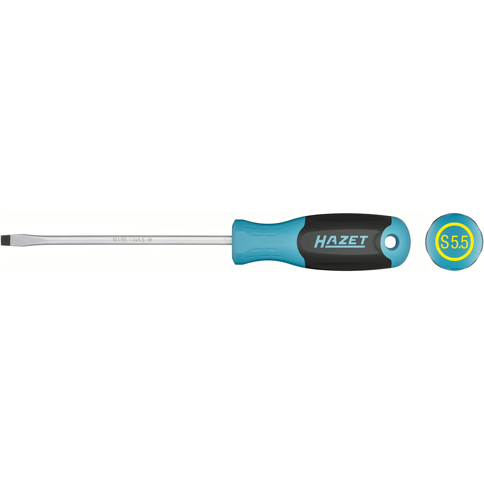 Tournevis fente 1 x 5,5 mm lame ronde manche 3 composants antidérapant HAZET - 811-55