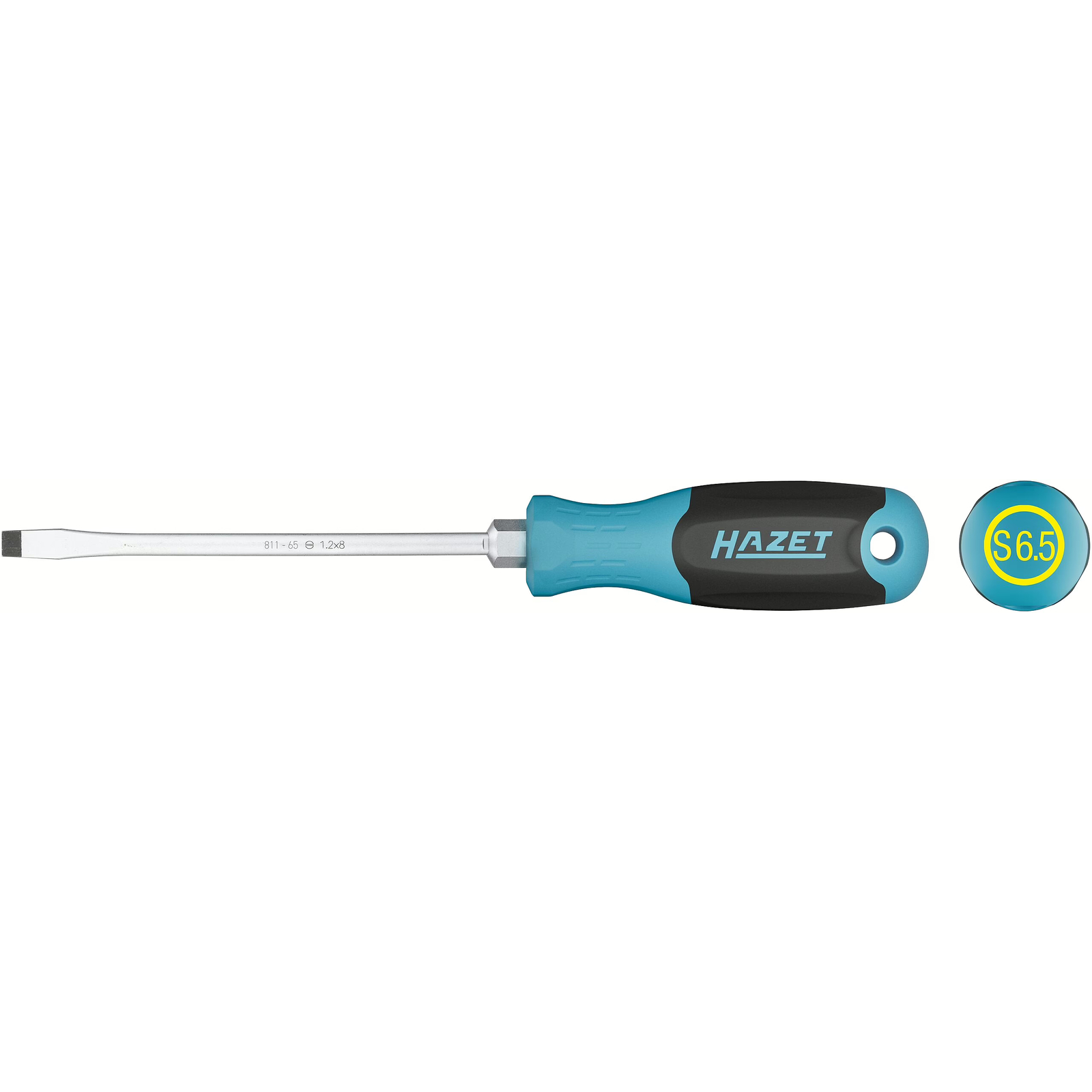 Tournevis fente 1,2 x 6,5 mm lame ronde manche 3 composants antidérapant HAZET - 811-65