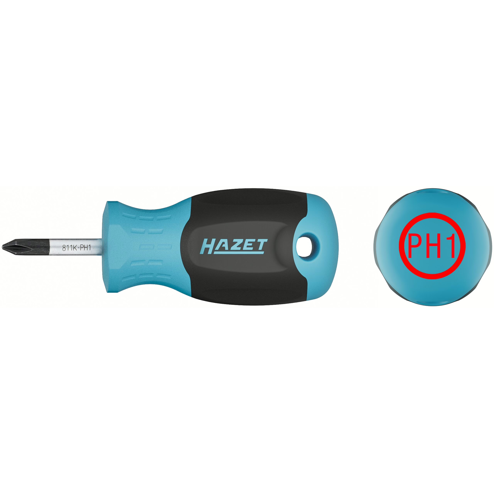 Tournevis Phillips PH1 lame ronde 89 mm manche 3 composants antidérapant HAZET - 811K-PH1