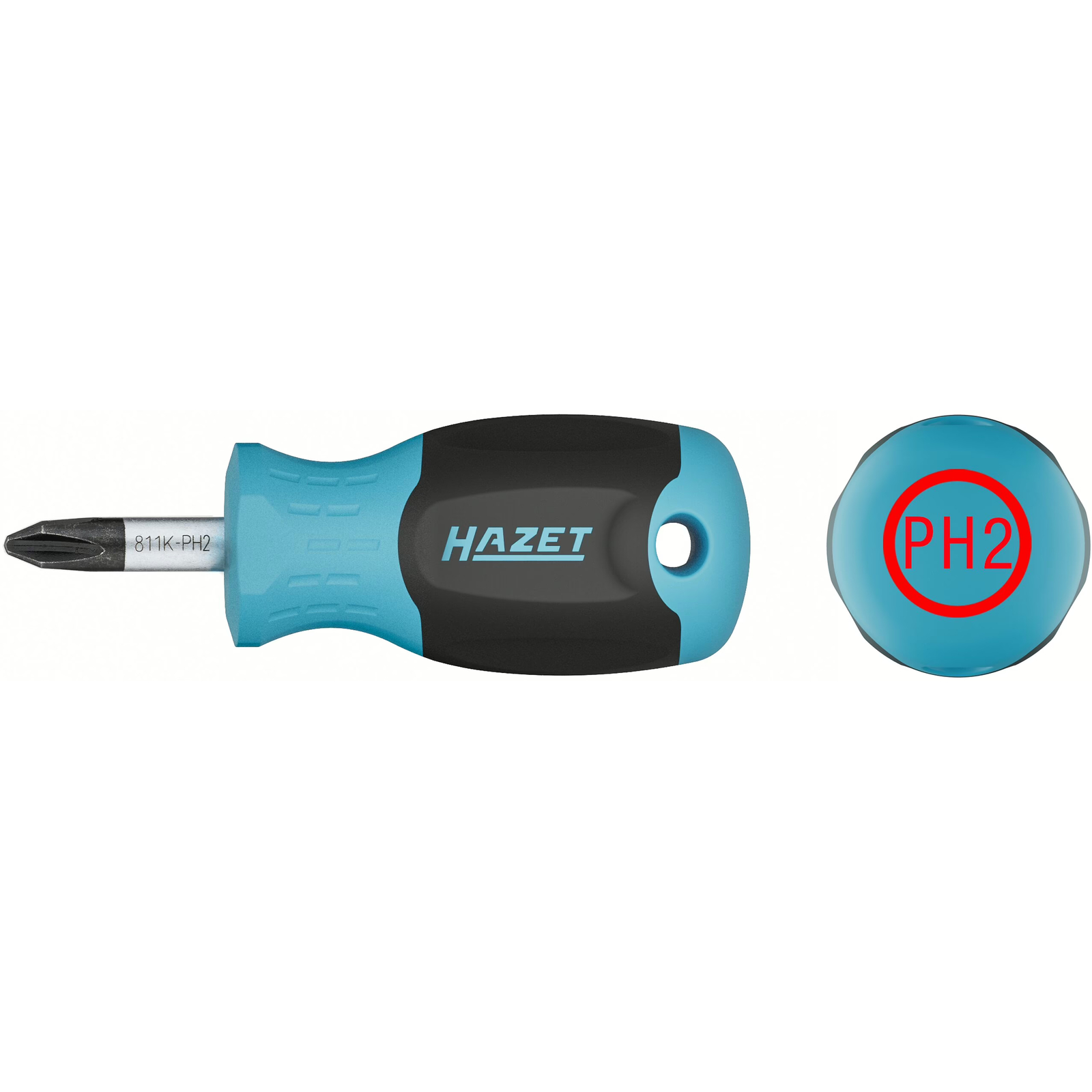 Tournevis Phillips PH2 lame ronde 89 mm manche antidérapant 3 composants HAZET - 811K-PH2
