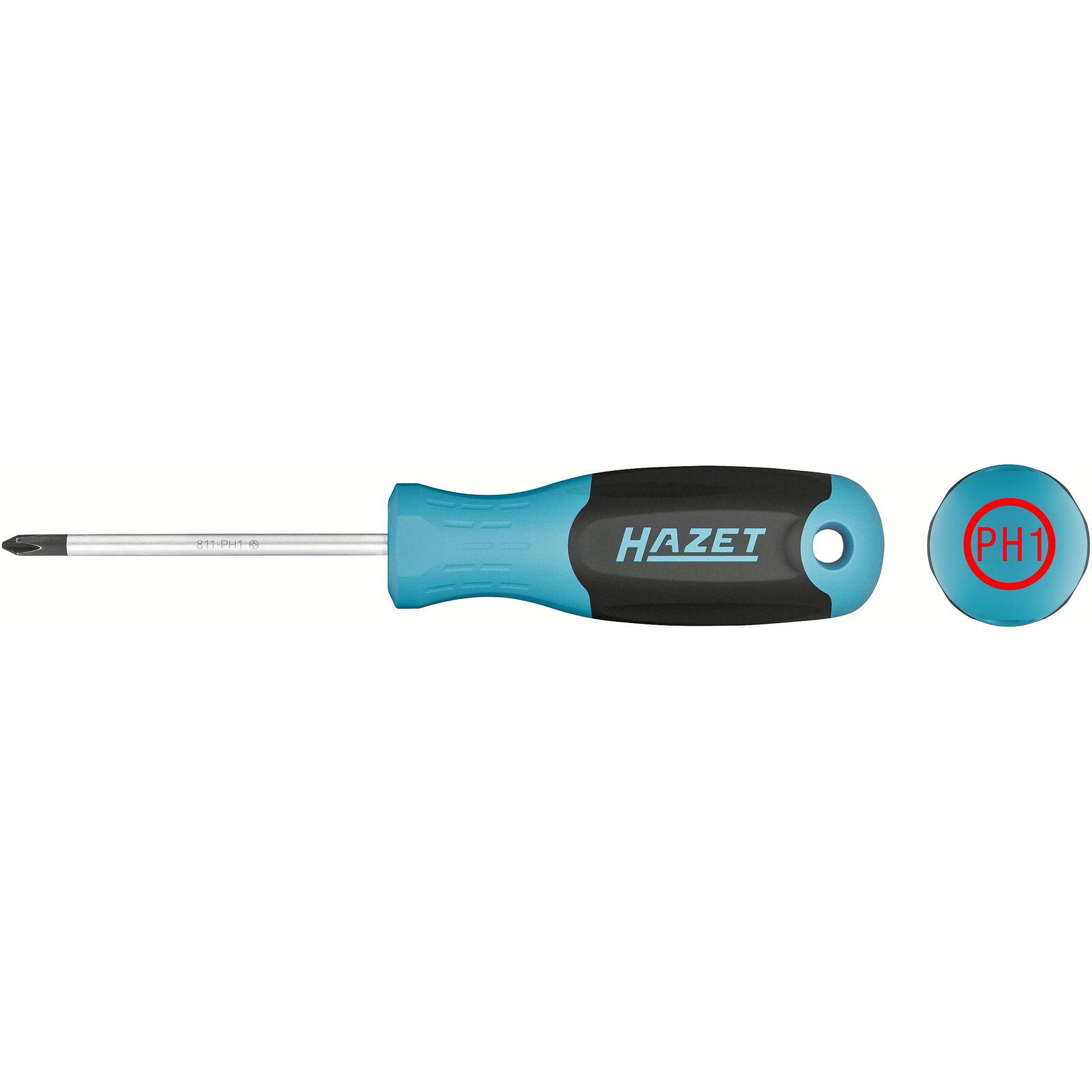 Tournevis Phillips PH1 lame ronde manche 3 composants antidérapant avec trou HAZET - 811-PH1
