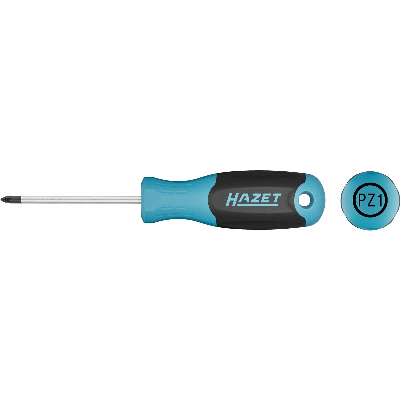 Tournevis Pozidriv PZ1 lame ronde manche 3 composants antidérapant avec trou HAZET - 811-PZ1