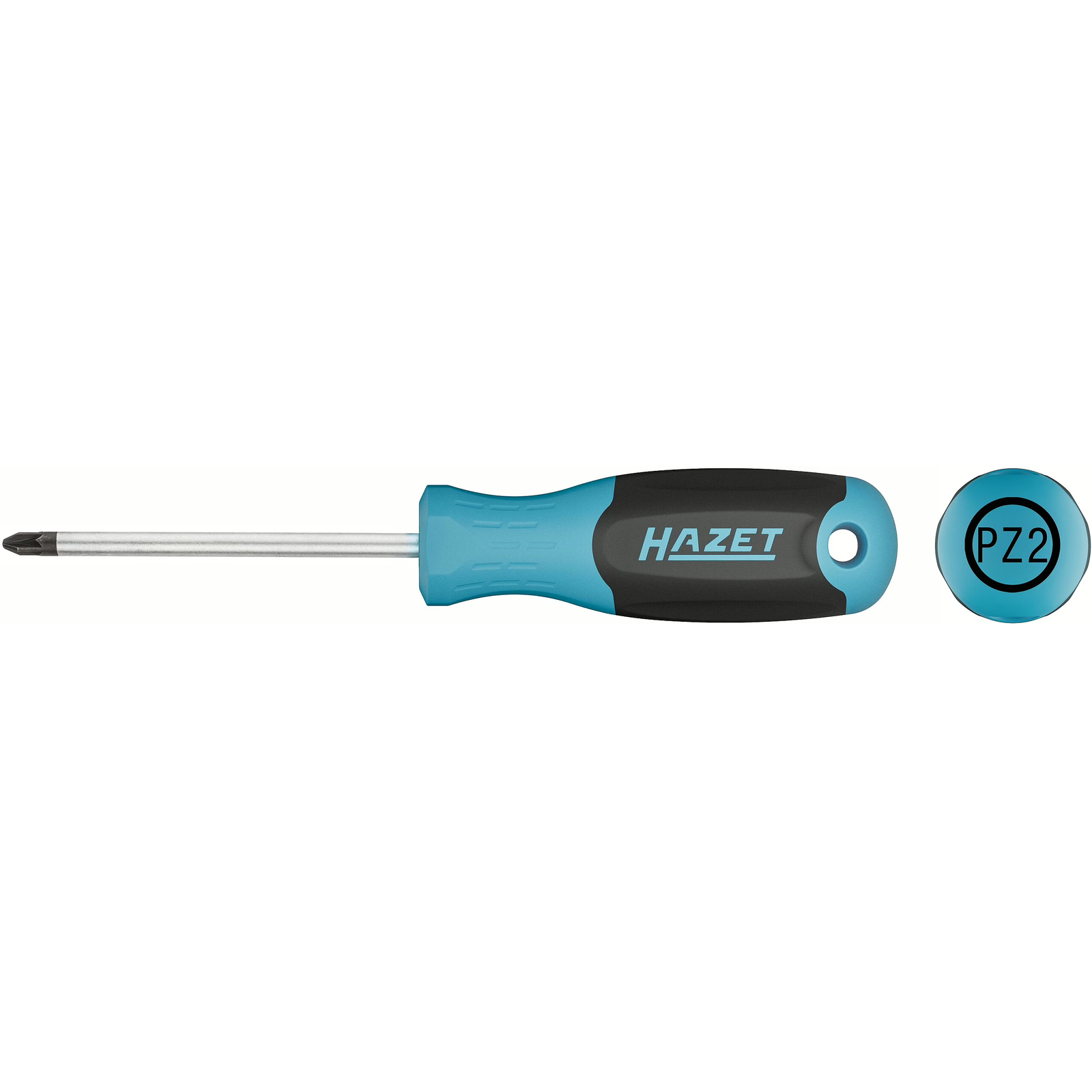 Tournevis Pozidriv PZ2 lame ronde manche 3 composants antidérapant avec trou HAZET - 811-PZ2