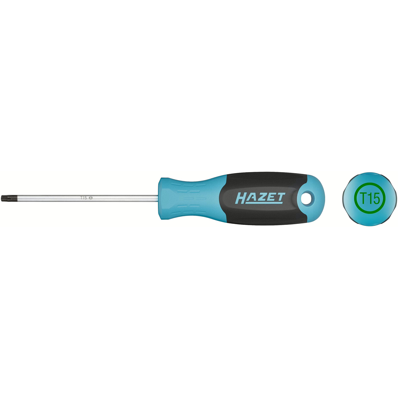 Tournevis profil TORX intérieur T15 manche 3 composants antidérapant avec trou HAZET - 811-T15