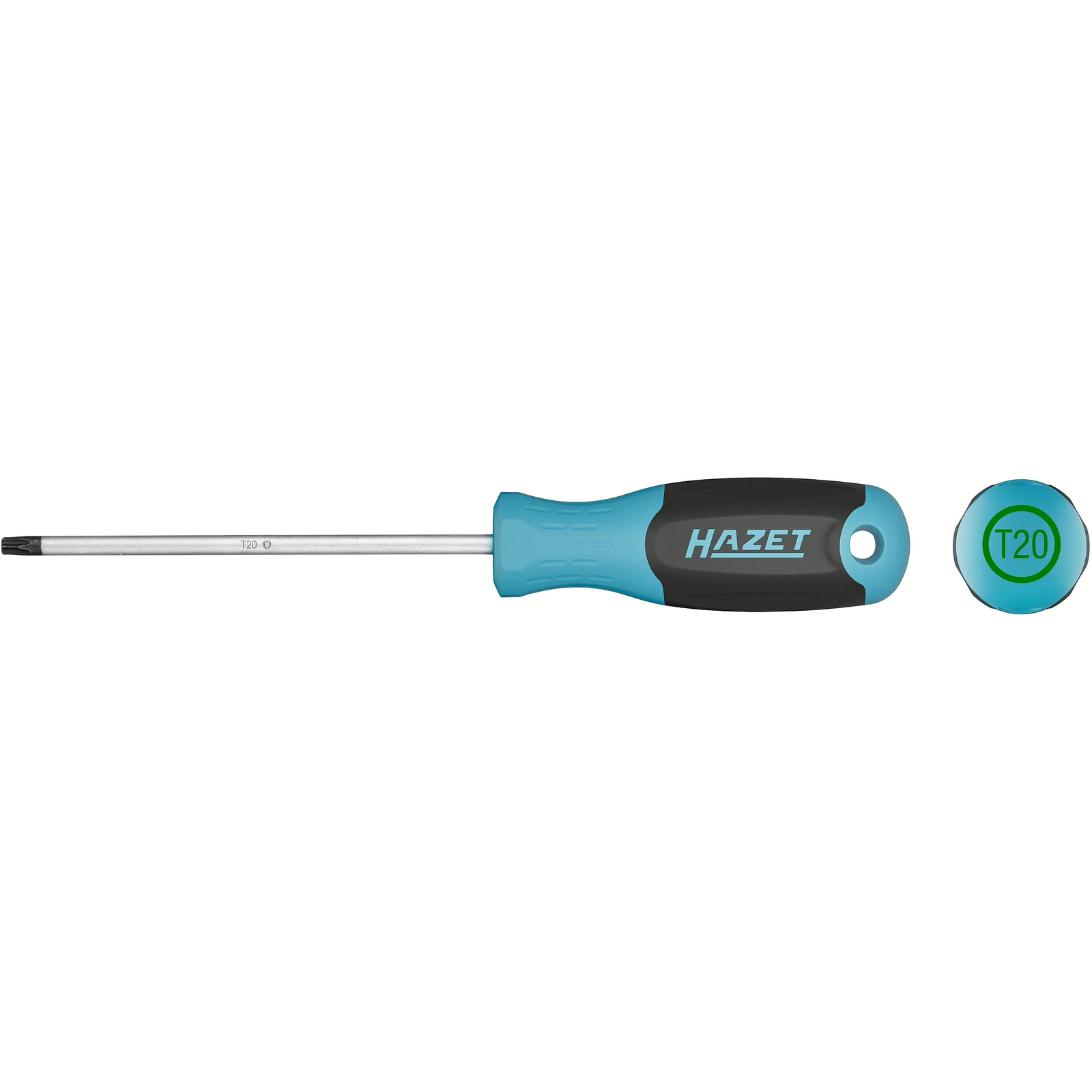 Tournevis profil TORX intérieur T20 manche 3 composants antidérapant avec trou HAZET - 811-T20