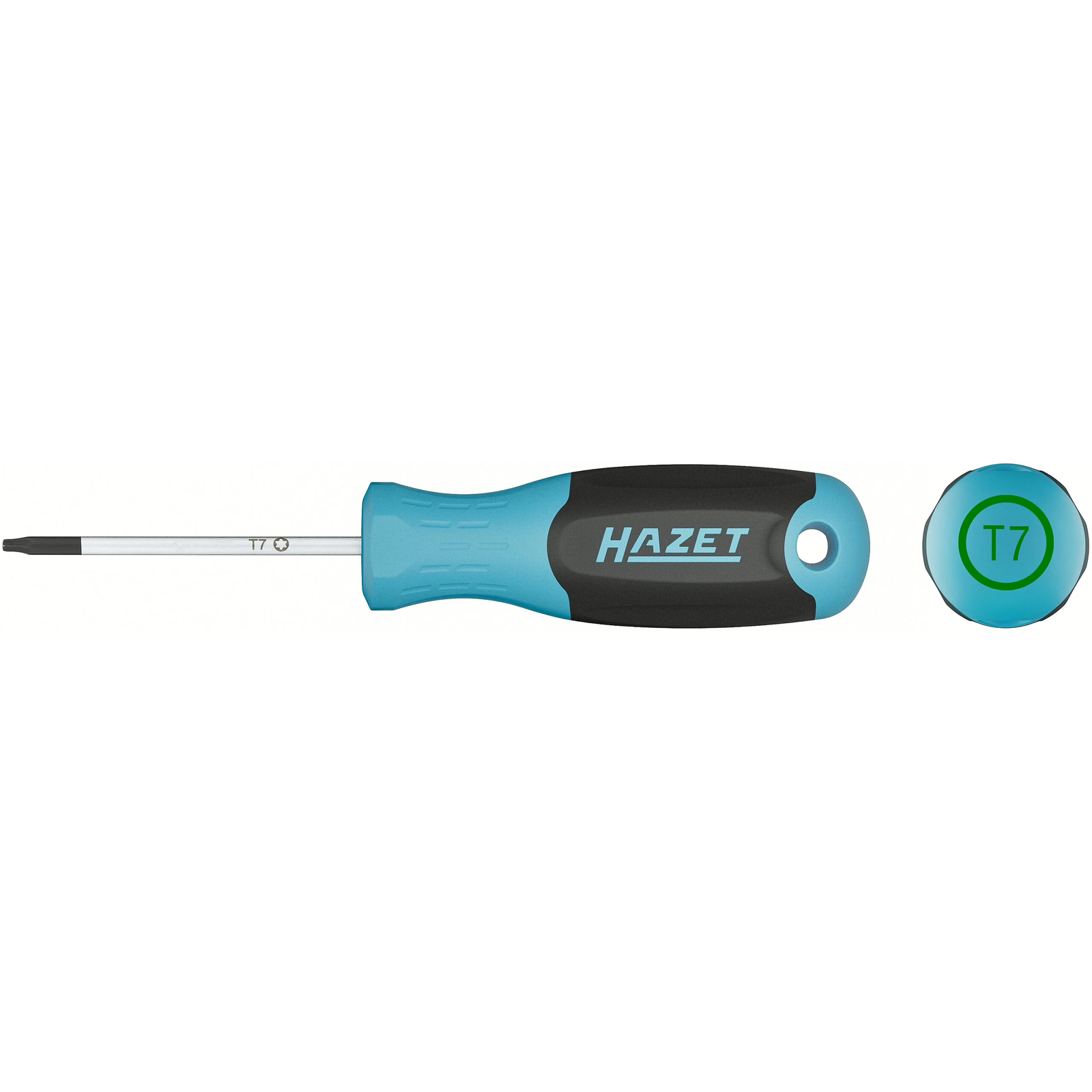 Tournevis profil TORX intérieur T7 lame ronde manche 3 composants antidérapant avec trou HAZET - 811-T7