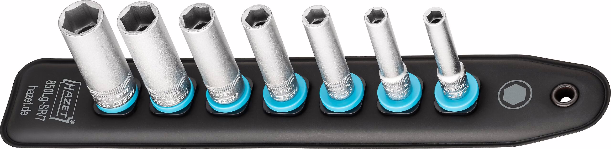SmartRail 7 emplacements carré creux 1/4 pouce 6 pans aimanté HAZET - 850LG-SR/7