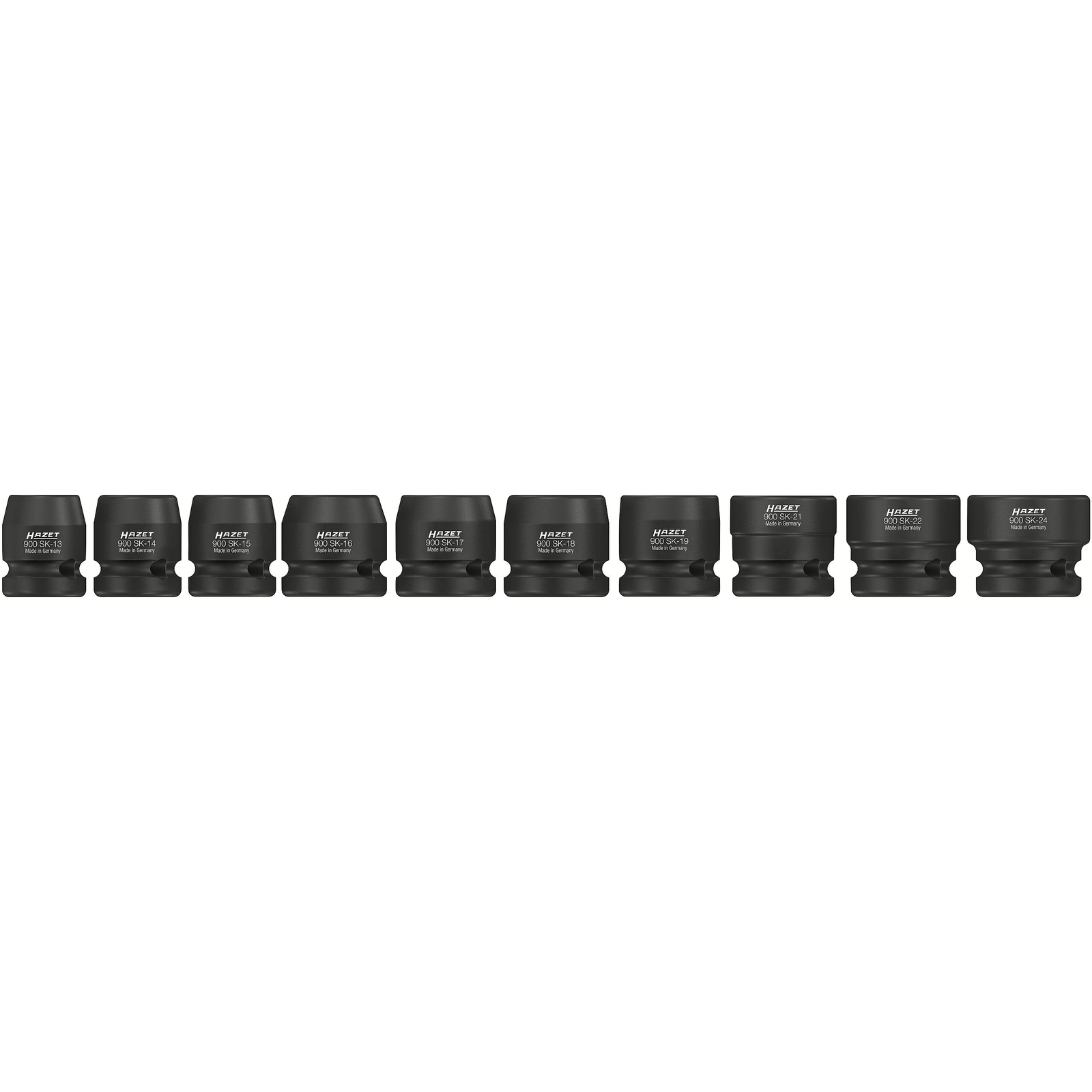 Jeu de douilles à chocs 1/2 pouce 10 pièces extra-courtes profil 6 pans HAZET - 900SK/10