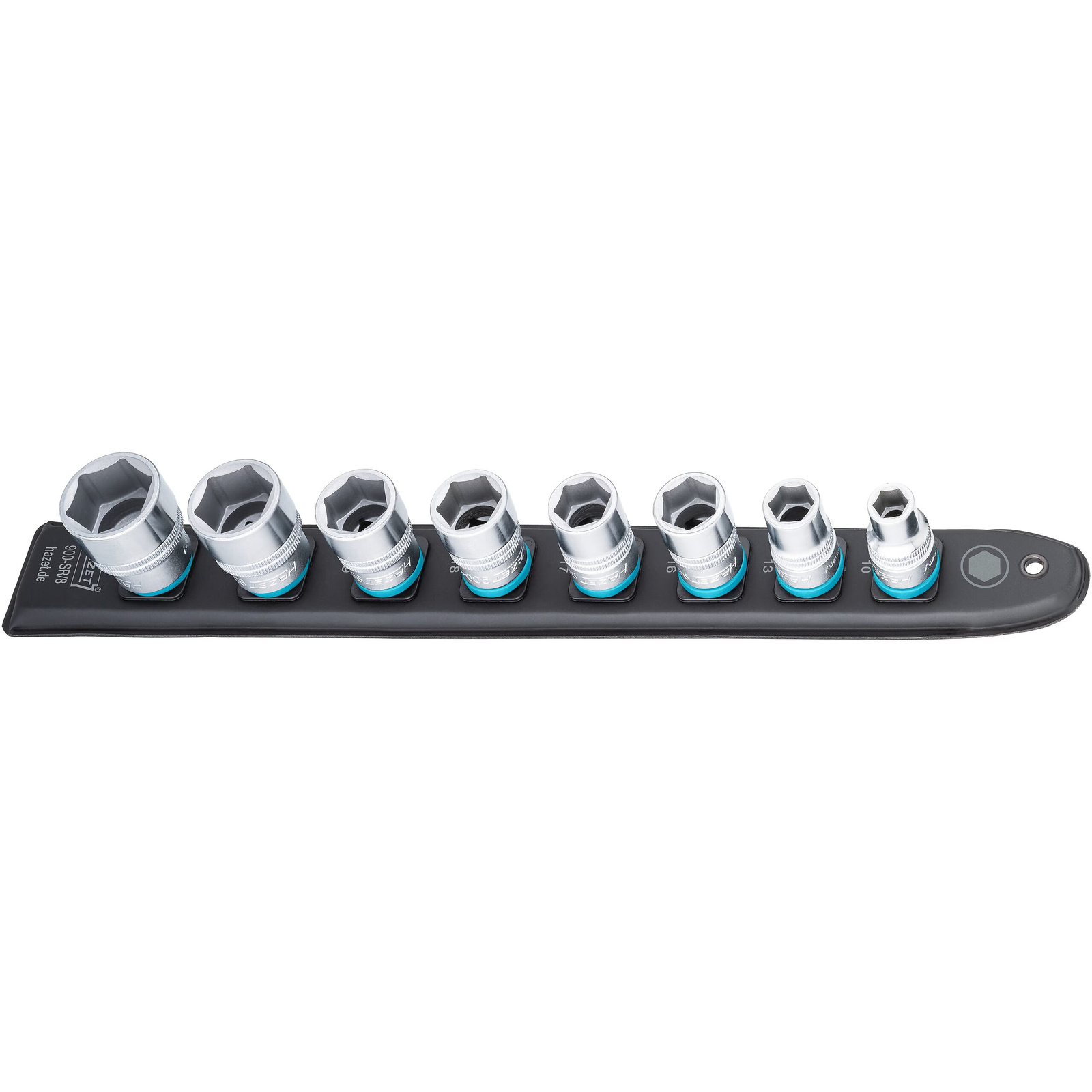 Barre enfichable flexible 8 pièces carré creux 1/2 pouce 365 x 37,4 mm avec aimant HAZET - 900-SR/8